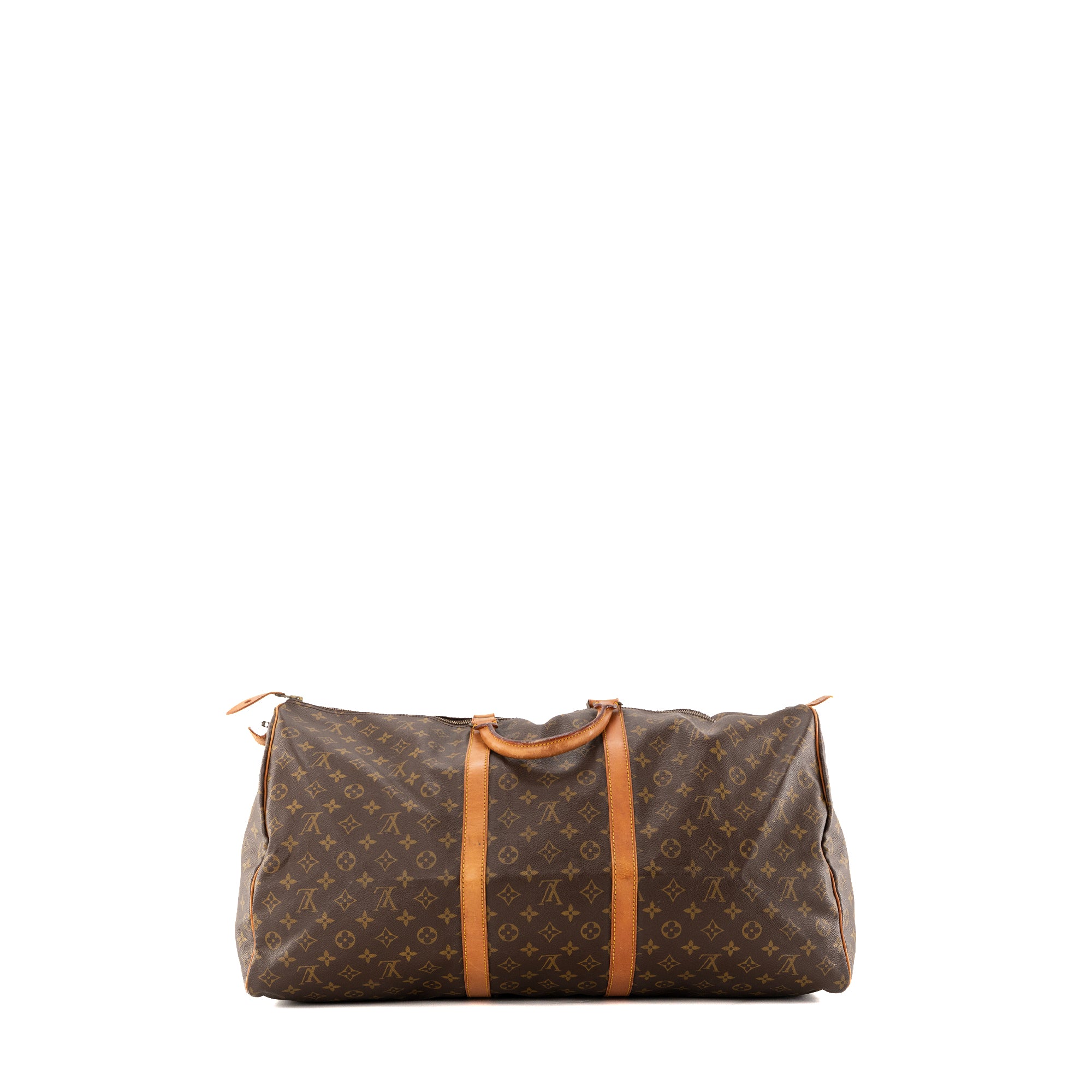 LOUIS VUITTON - Sac de voyage Keepall 60 Louis Vuitton en toile enduite monogrammée marron