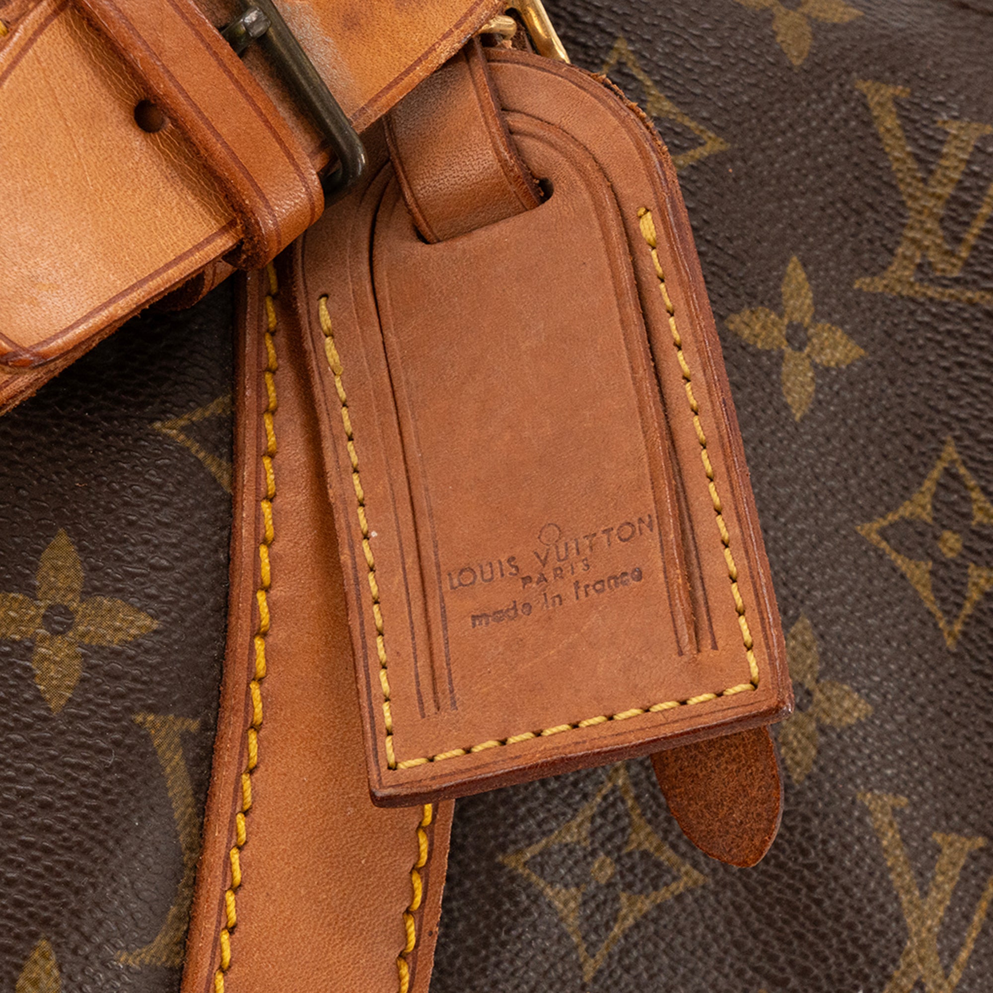 LOUIS VUITTON - Sac de voyage Keepall 60 Louis Vuitton en toile enduite monogrammée marron