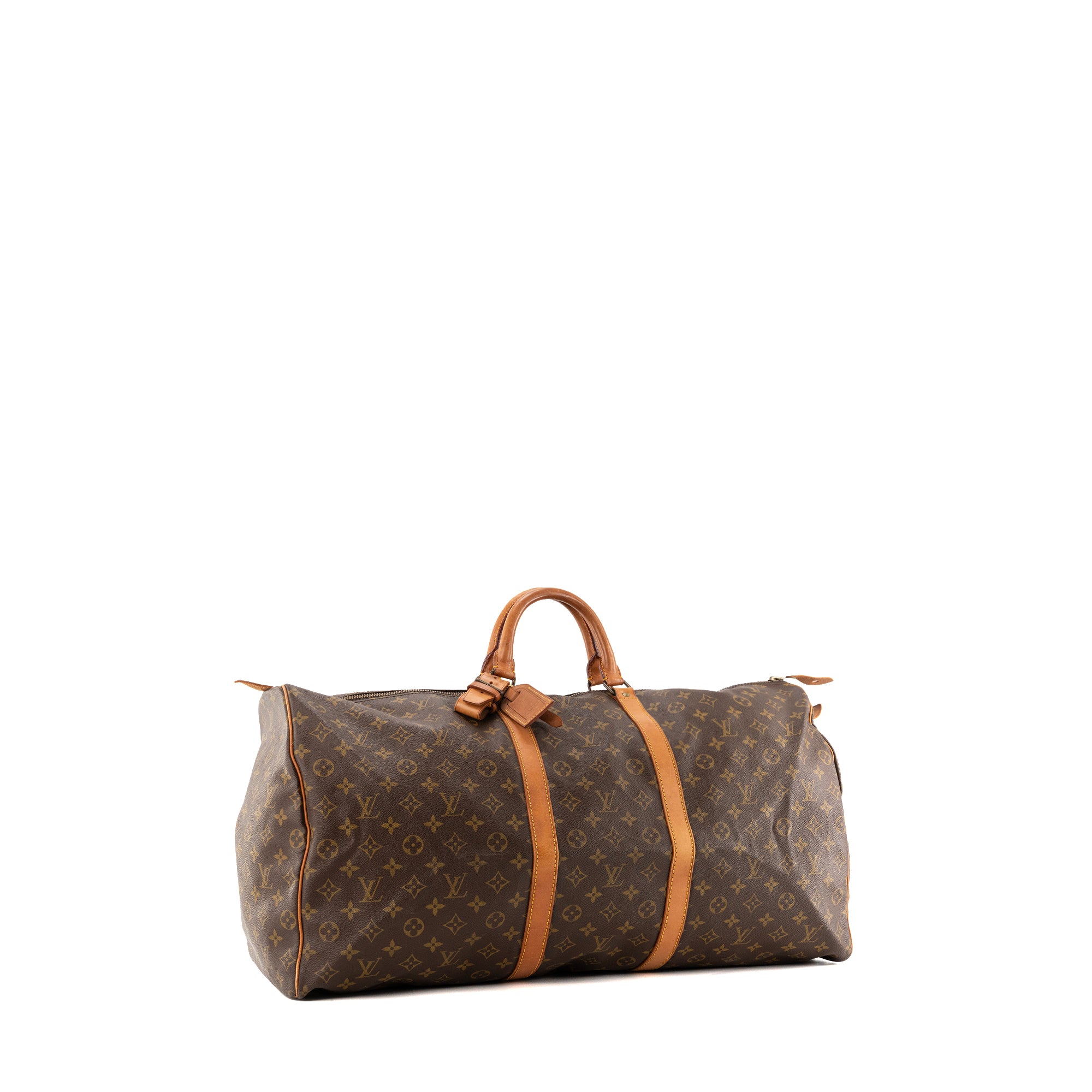 LOUIS VUITTON - Sac de voyage Keepall 60 Louis Vuitton en toile enduite monogrammée marron