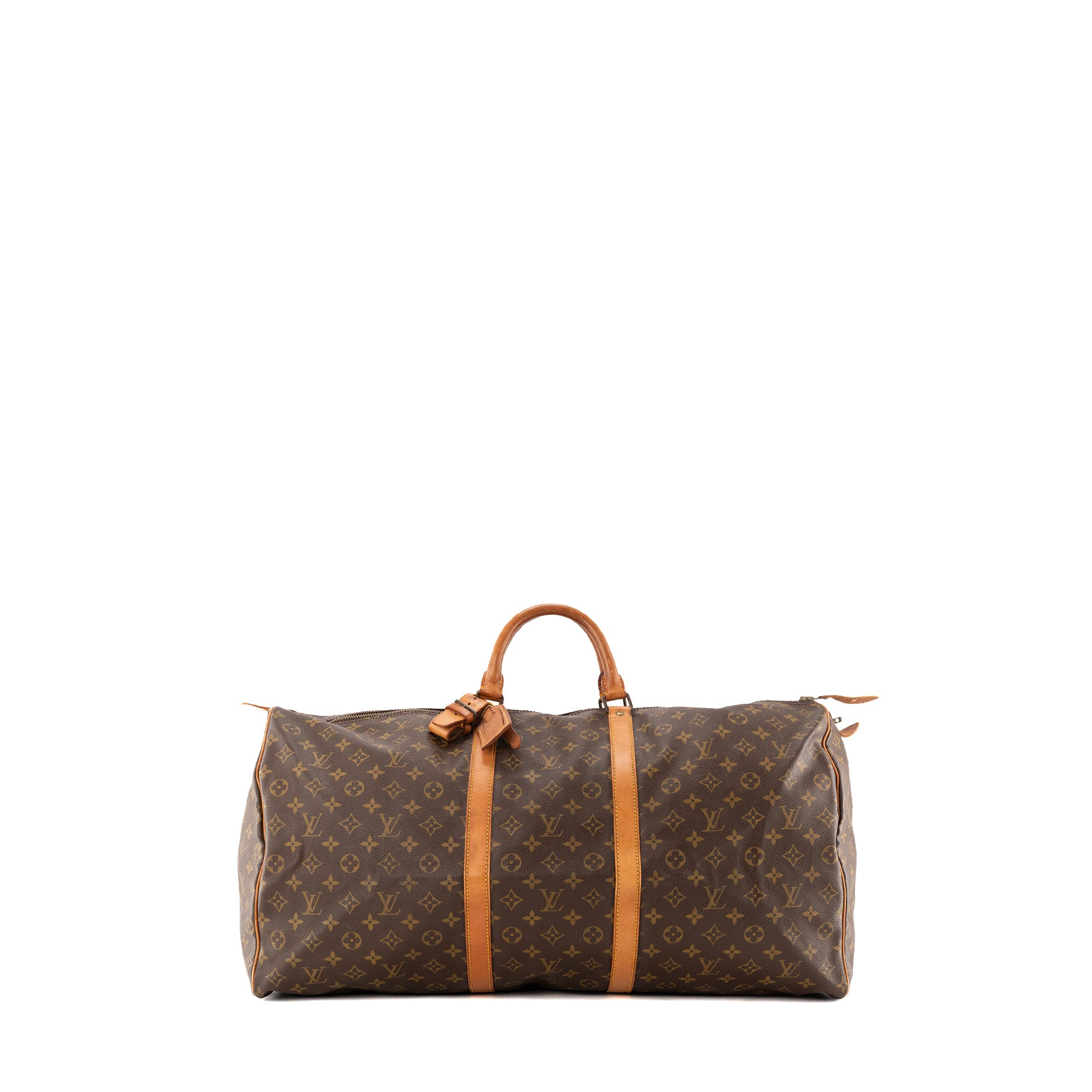 LOUIS VUITTON - Sac de voyage Keepall 60 Louis Vuitton en toile enduite monogrammée marron