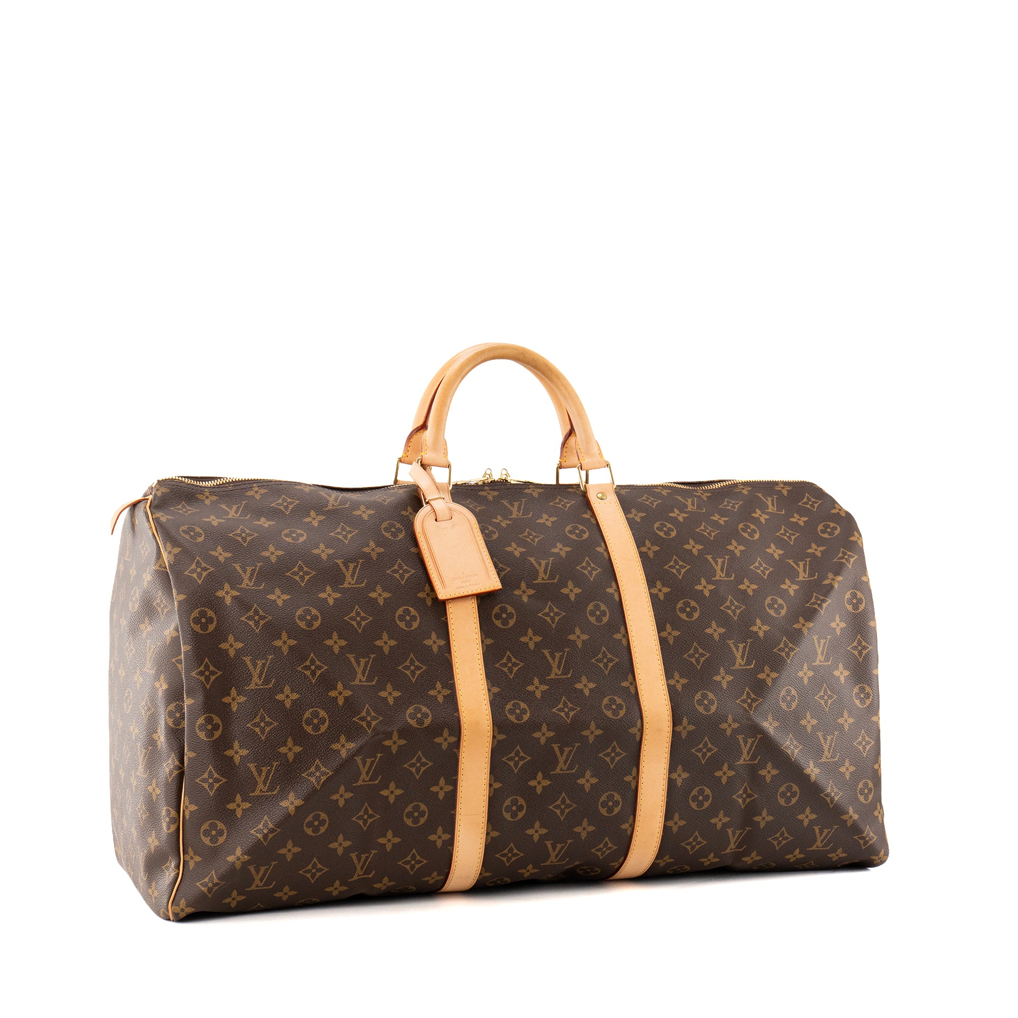 LOUIS VUITTON - Sac de voyage Keepall 60 Louis Vuitton en toile enduite monogrammée vintage