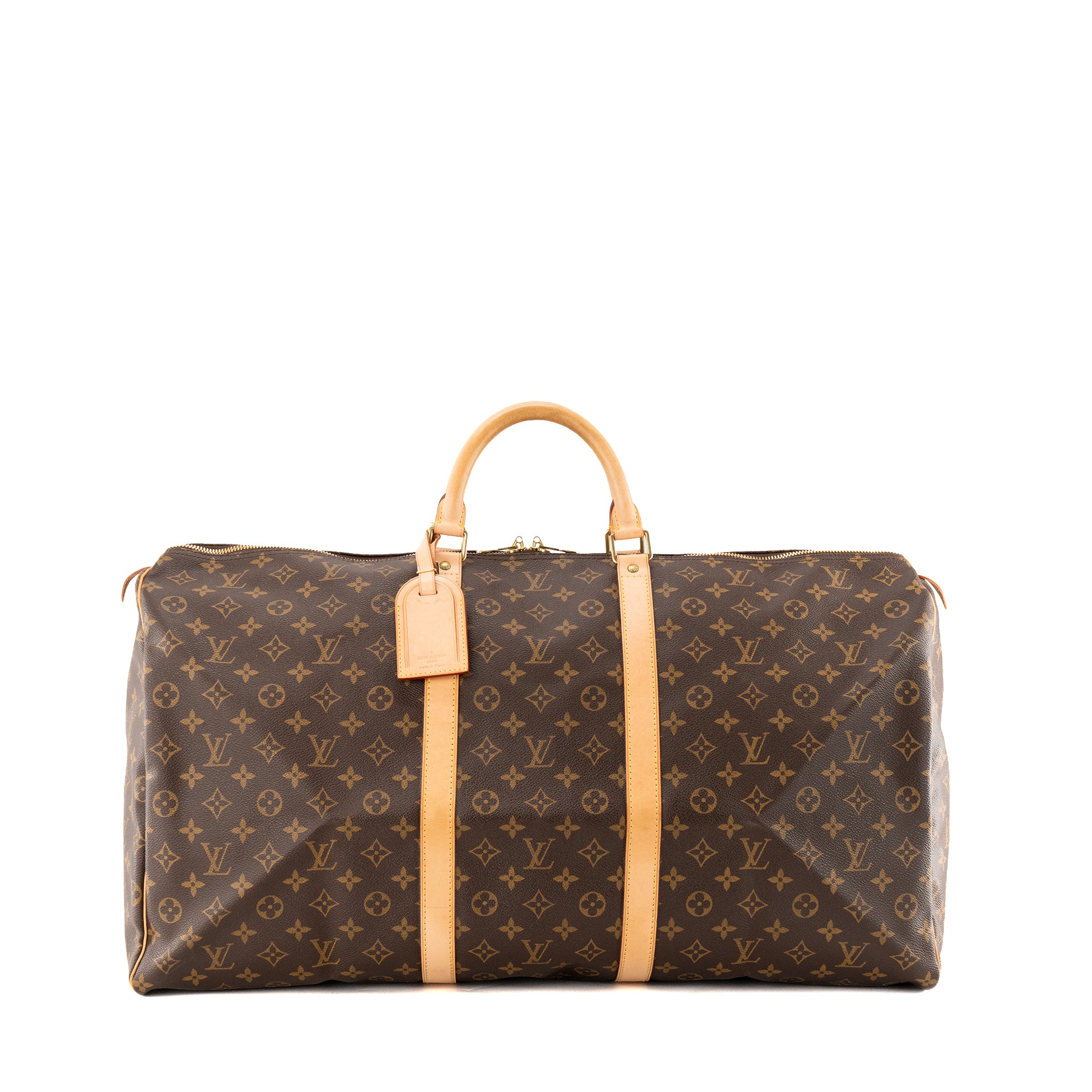 LOUIS VUITTON - Sac de voyage Keepall 60 Louis Vuitton en toile enduite monogrammée vintage