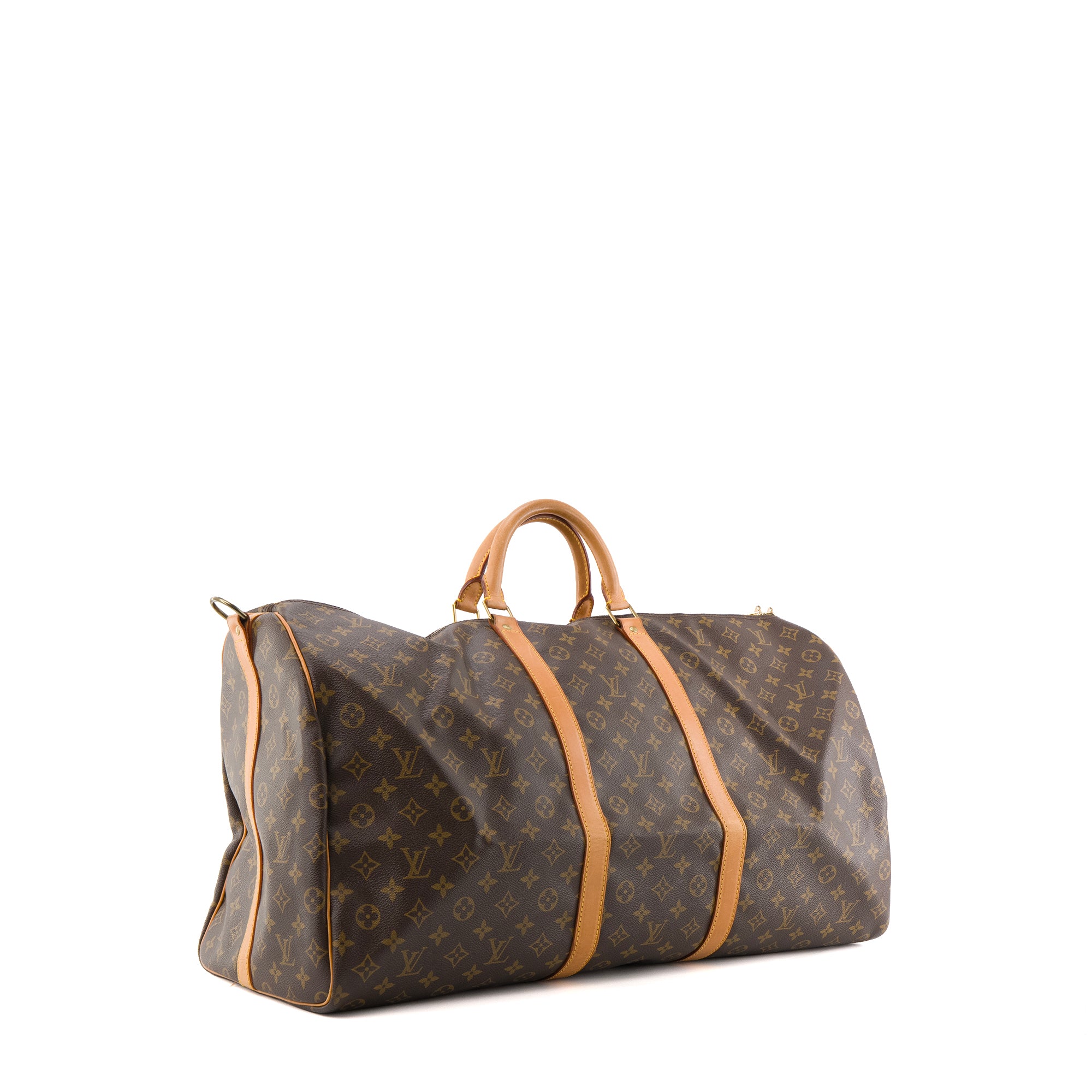 LOUIS VUITTON - Sac de voyage Keepall 60 Louis Vuitton en toile enduite monogrammée vintage