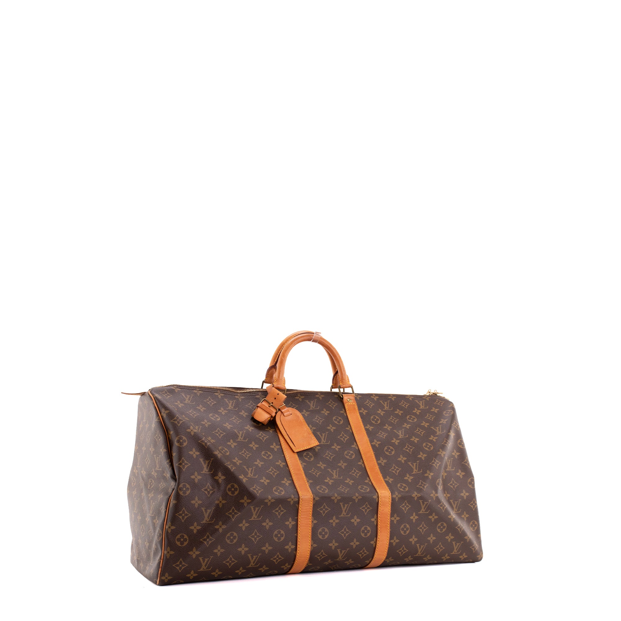 LOUIS VUITTON - Sac de voyage Keepall 60 Louis Vuitton en toile enduite monogrammée vintage