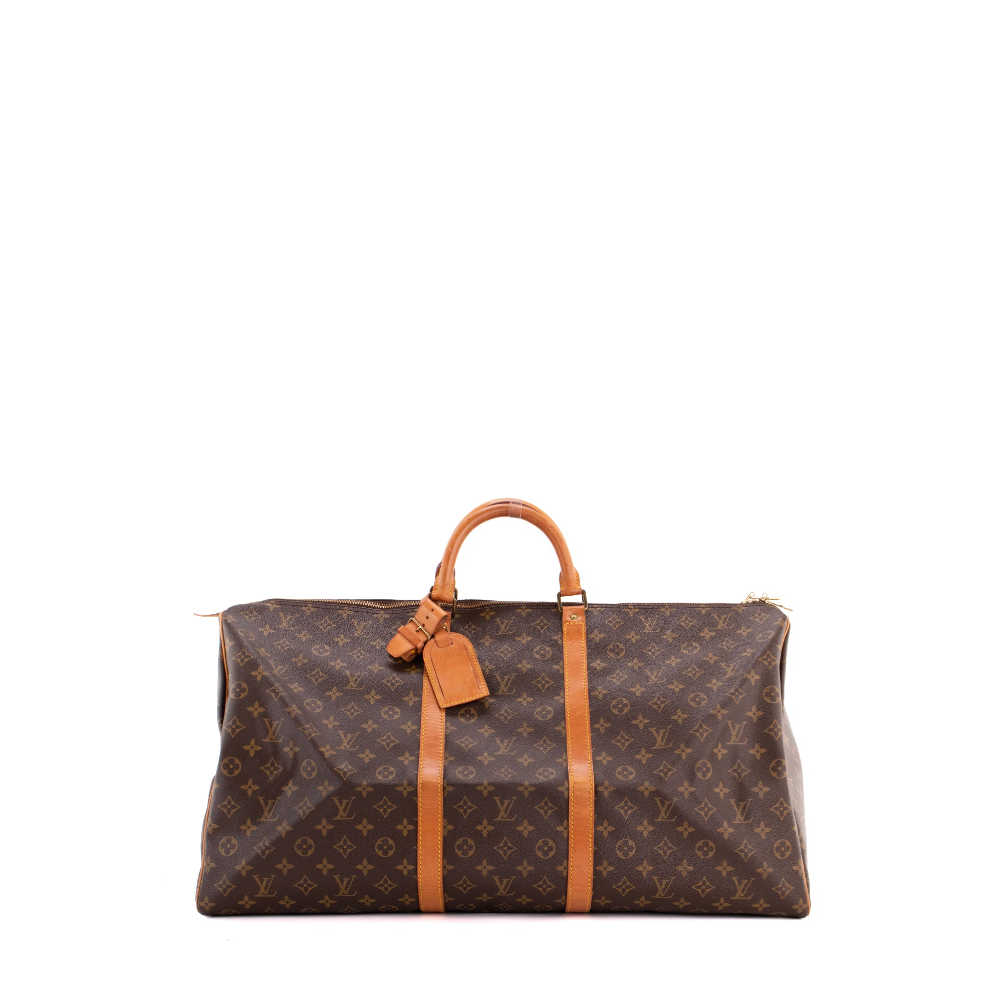 LOUIS VUITTON - Sac de voyage Keepall 60 Louis Vuitton en toile enduite monogrammée vintage