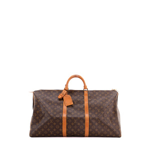 LOUIS VUITTON - Sac de voyage Keepall 60 Louis Vuitton en toile enduite monogrammée vintage