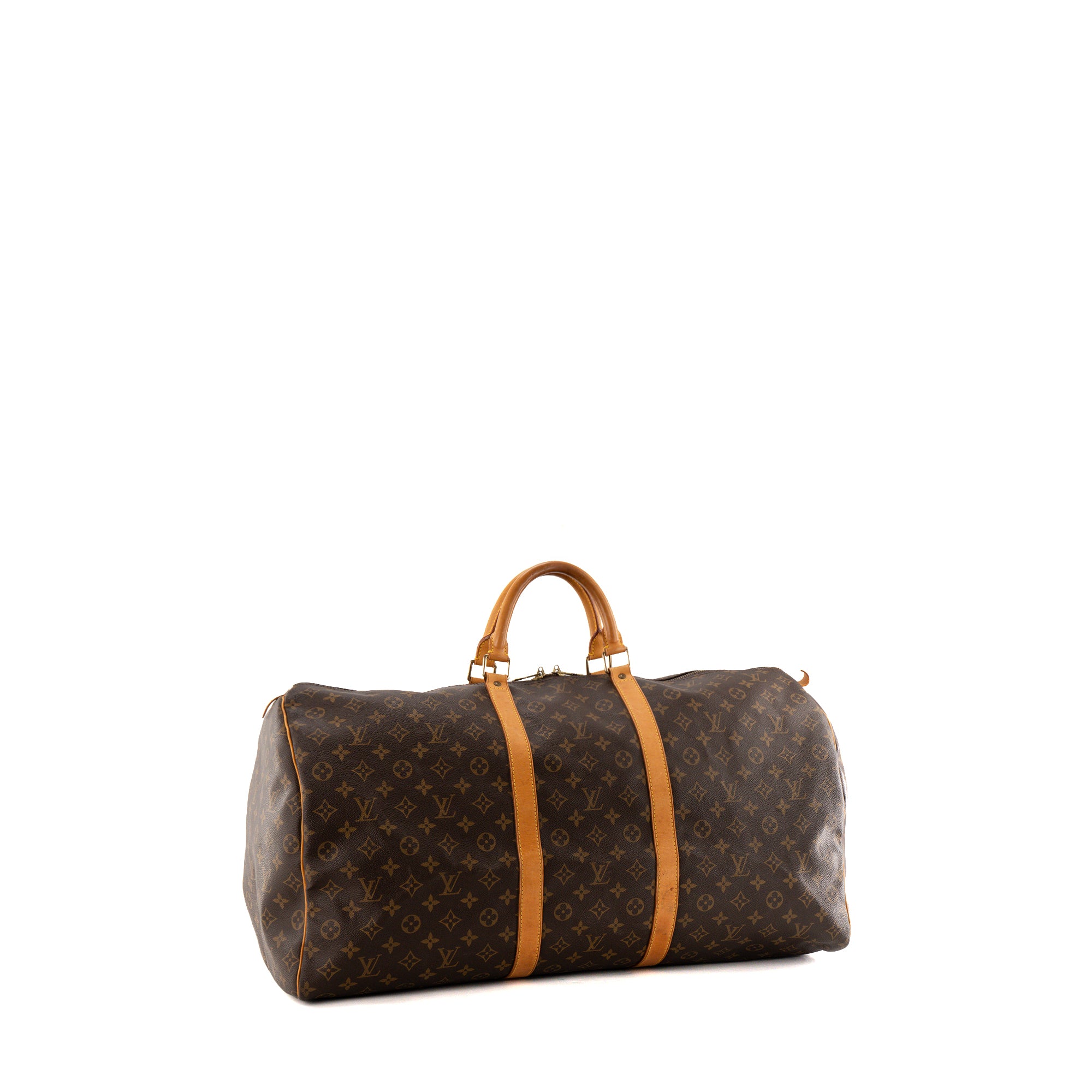 LOUIS VUITTON - Sac de voyage Keepall Louis Vuitton en toile enduite monogrammée vintage