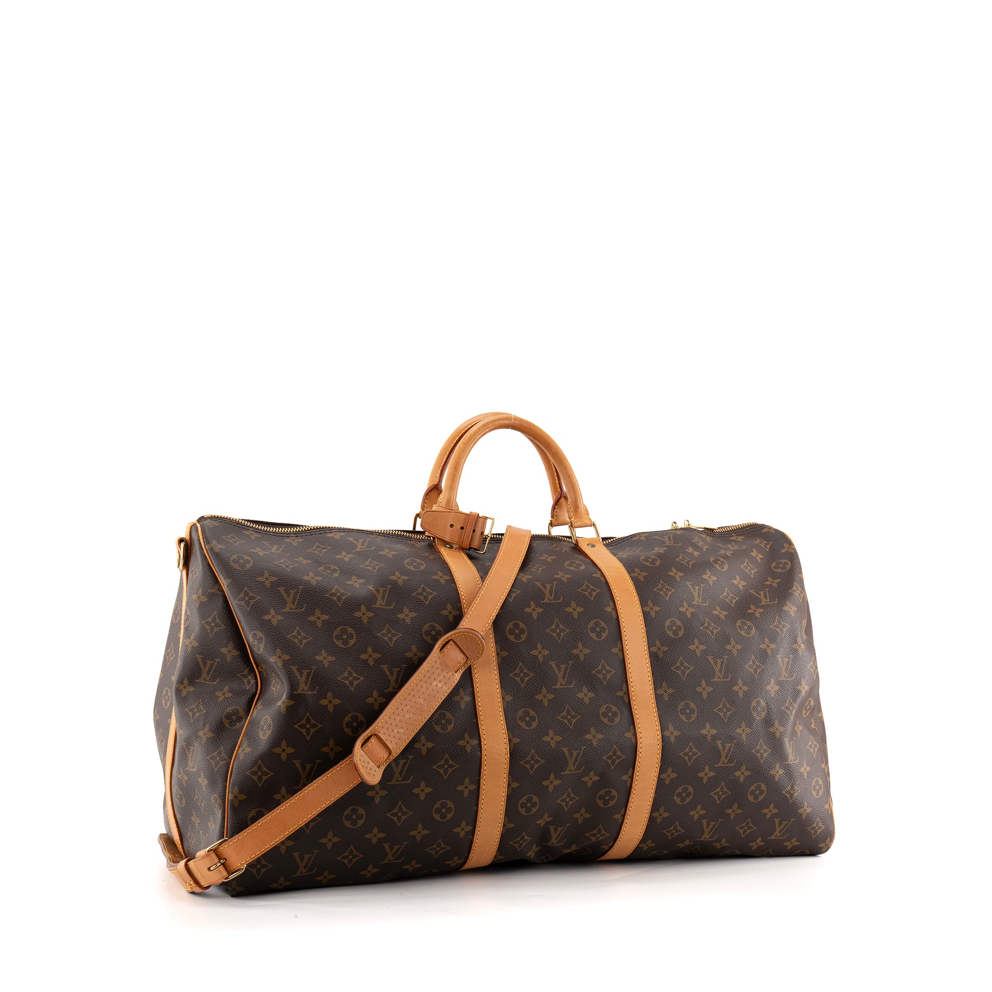 LOUIS VUITTON - Sac de voyage Keepall 60 Louis Vuitton en toile enduite monogrammée vintage