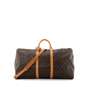 LOUIS VUITTON - Sac de voyage Keepall 60 Louis Vuitton en toile enduite monogrammée vintage