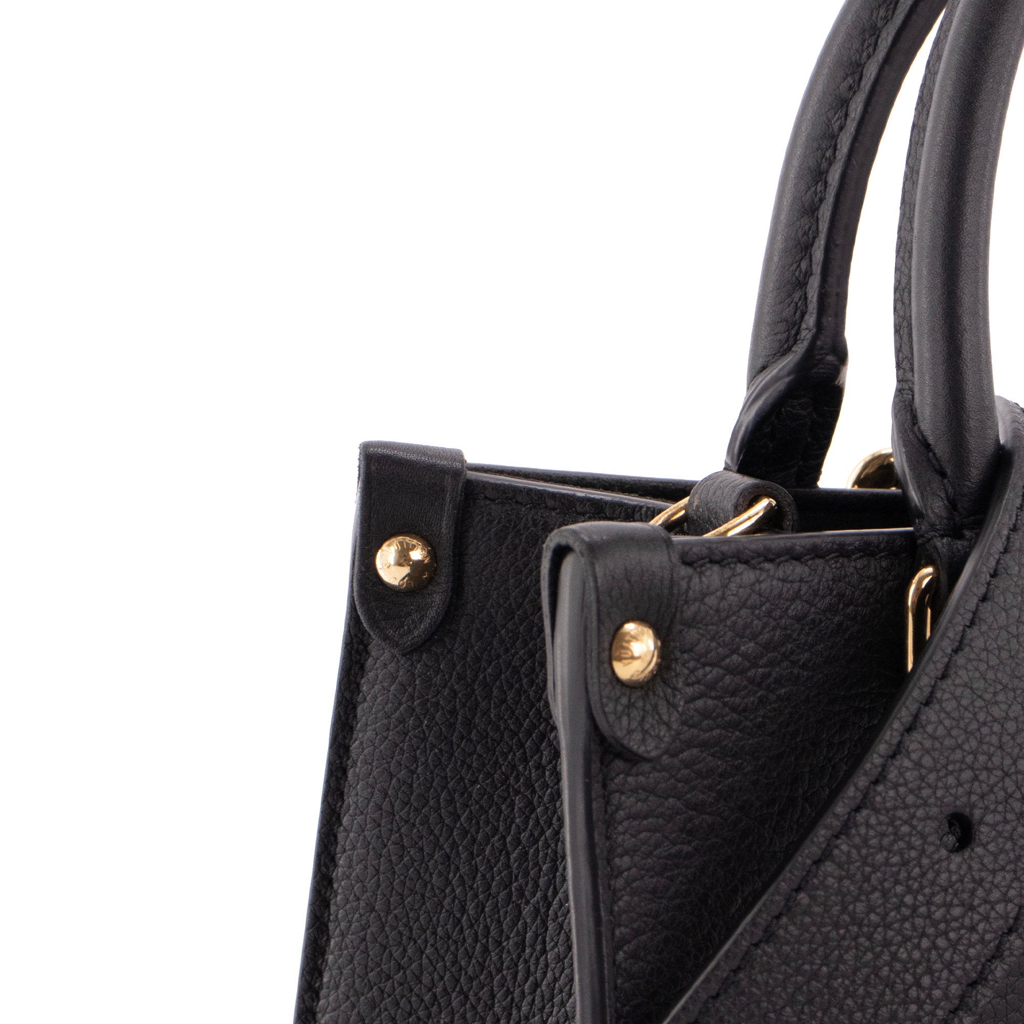 LOUIS VUITTON - Sac à main Lock & Go PM Louis Vuitton en cuir grainé noir