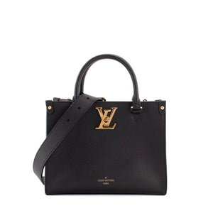 LOUIS VUITTON - Sac à main Lock & Go PM Louis Vuitton en cuir grainé noir