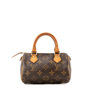 LOUIS VUITTON - Sac à main Nano Speedy Louis Vuitton en toile enduite monogrammée vintage