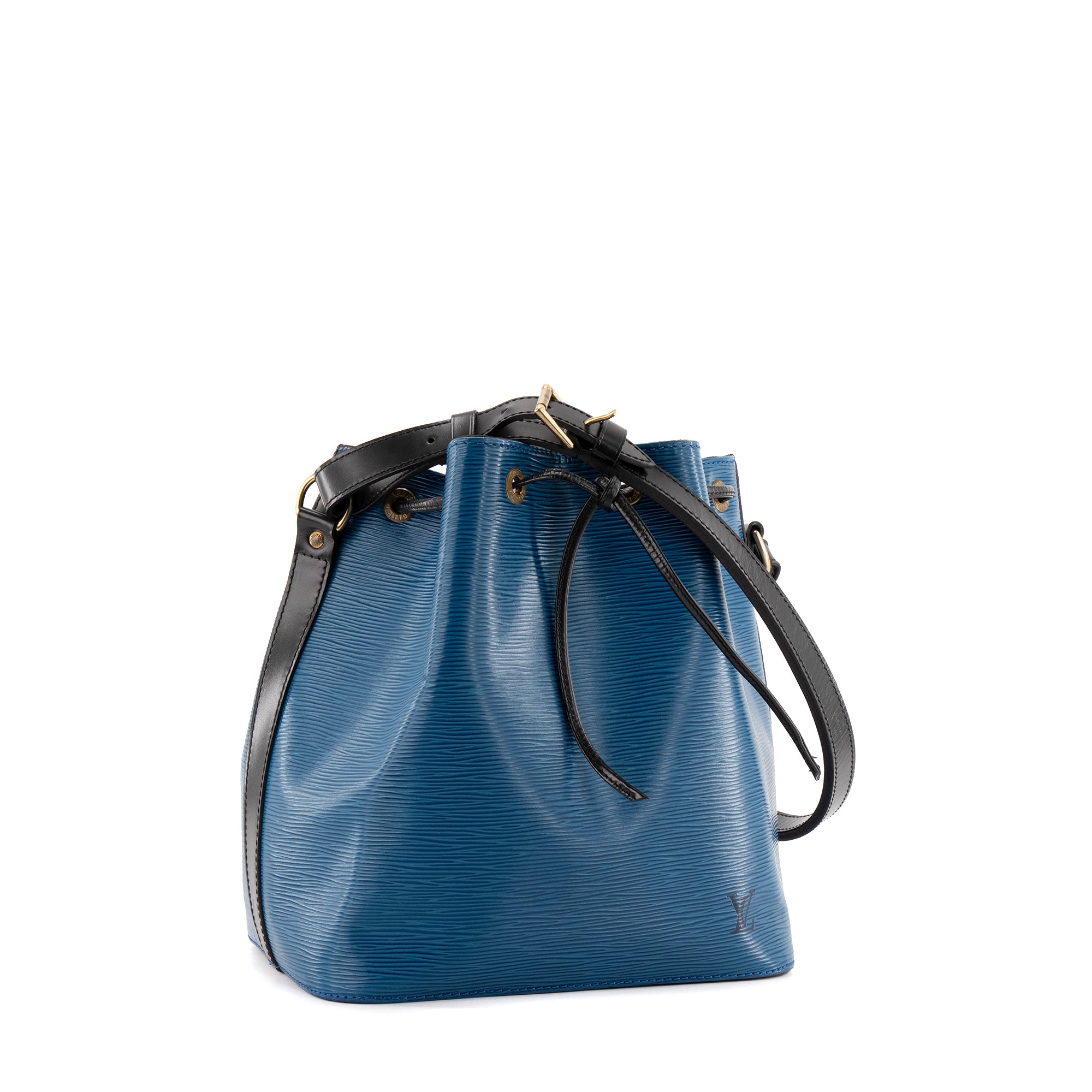 LOUIS VUITTON - Sac à épaule Noé Louis Vuitton en cuir épi bleu vintage