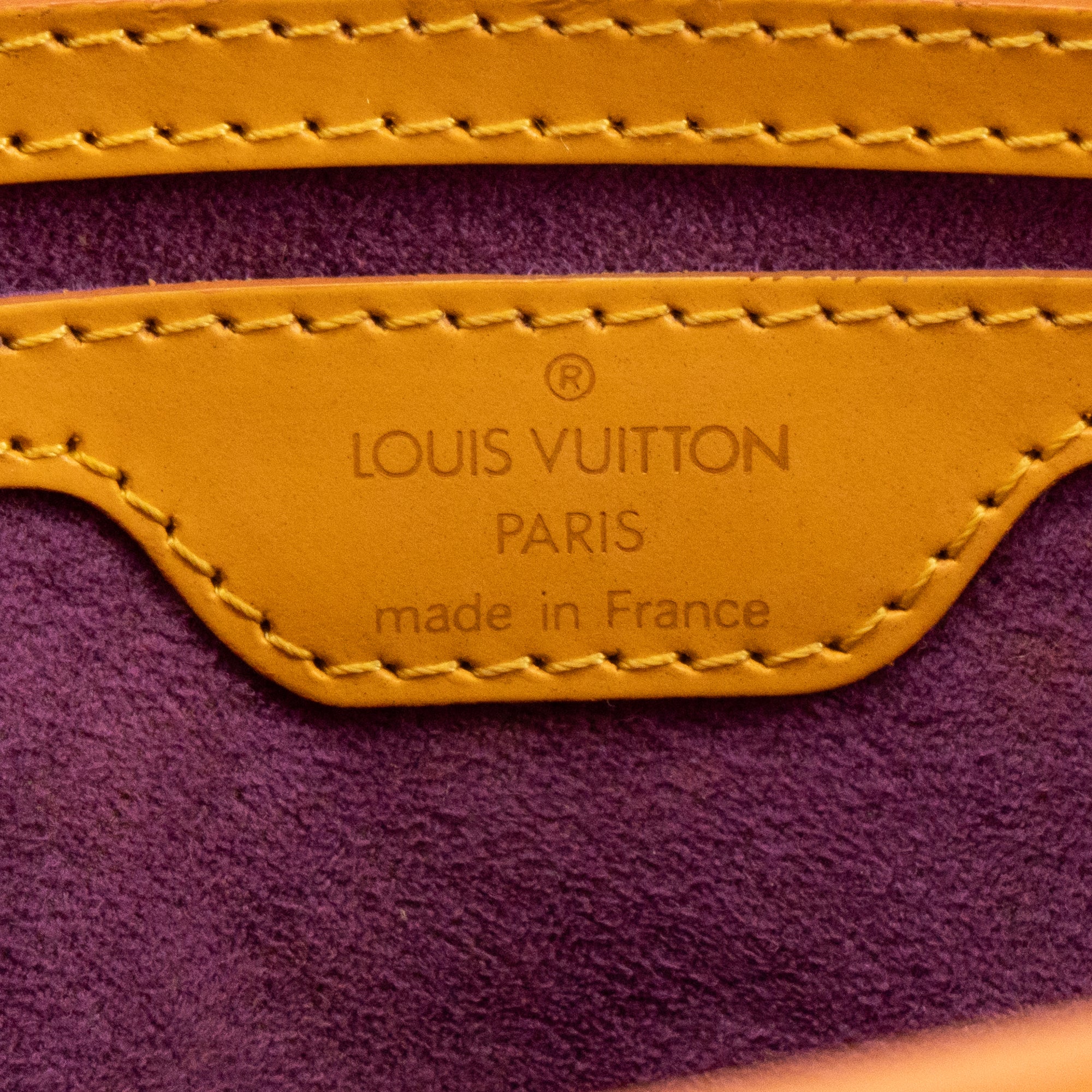 Sac à épaule Saint Jacques Louis Vuitton en cuir épi jaune vintage