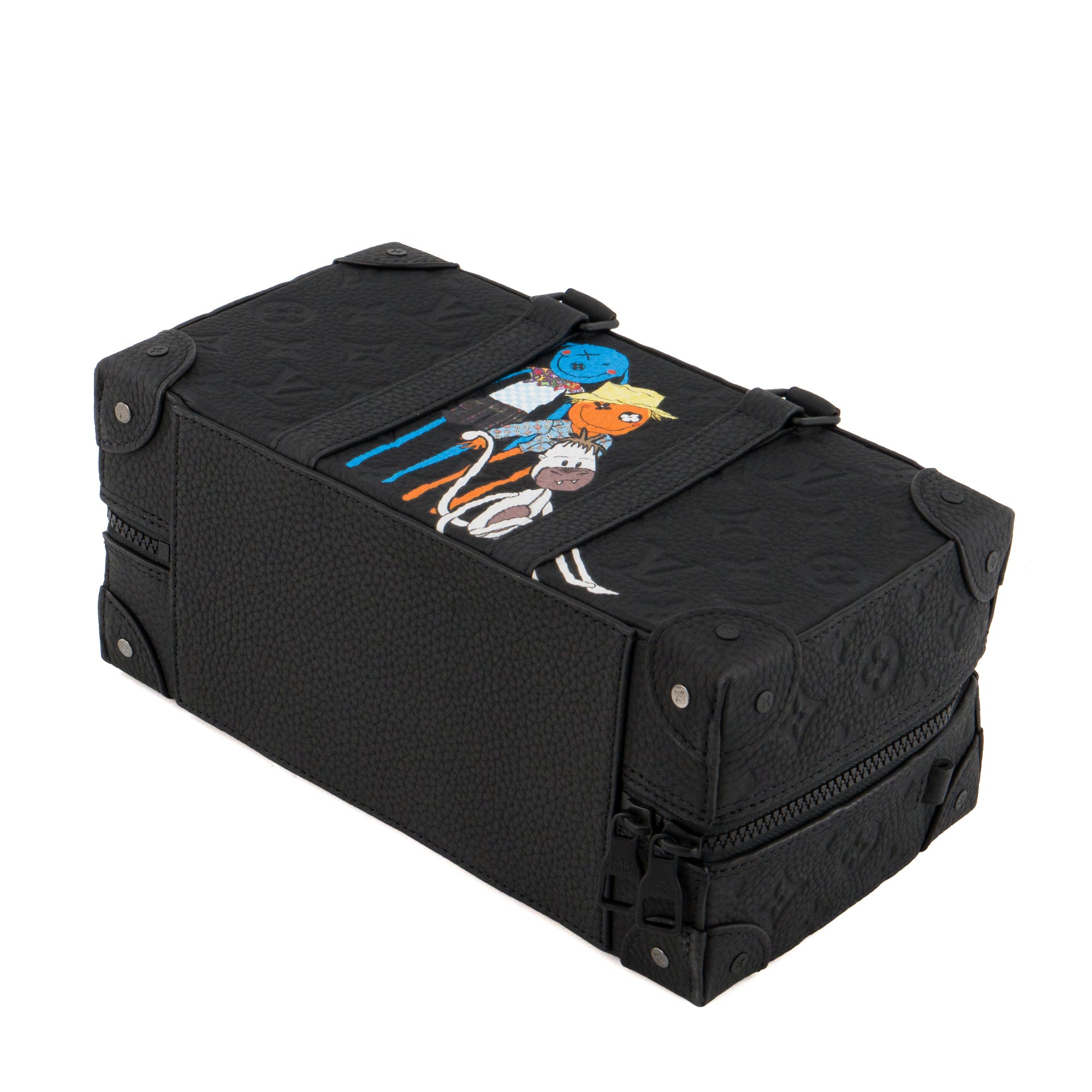 LOUIS VUITTON - Sac Soft Trunk Cartoon Louis Vuitton en cuir monogrammé noir