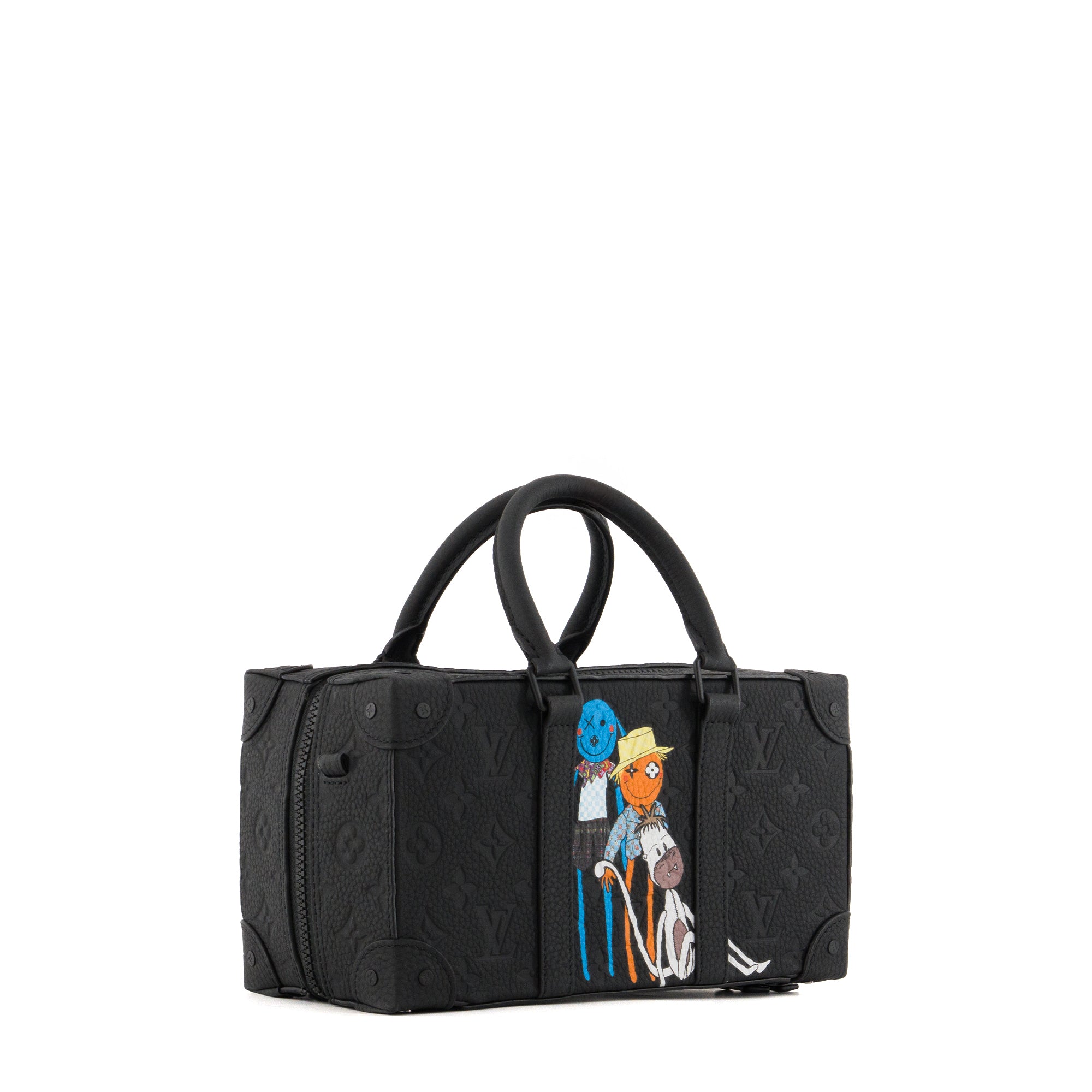 LOUIS VUITTON - Sac Soft Trunk Cartoon Louis Vuitton en cuir monogrammé noir