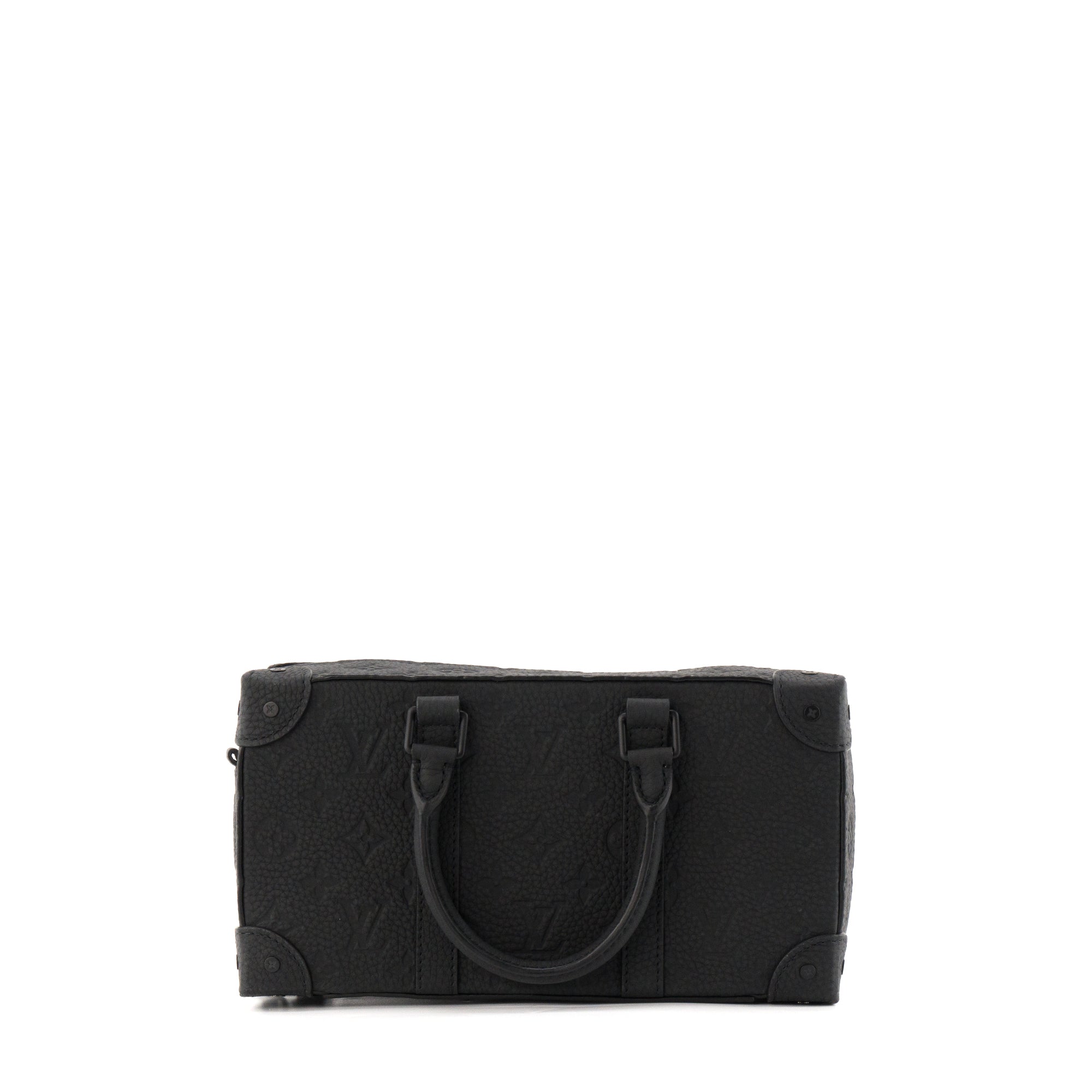 LOUIS VUITTON - Sac Soft Trunk Cartoon Louis Vuitton en cuir monogrammé noir