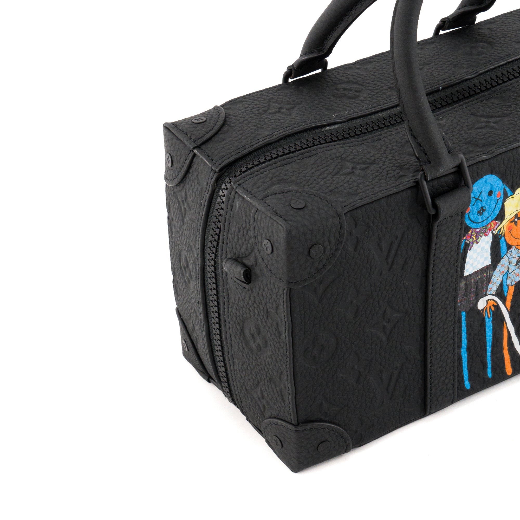 LOUIS VUITTON - Sac Soft Trunk Cartoon Louis Vuitton en cuir monogrammé noir