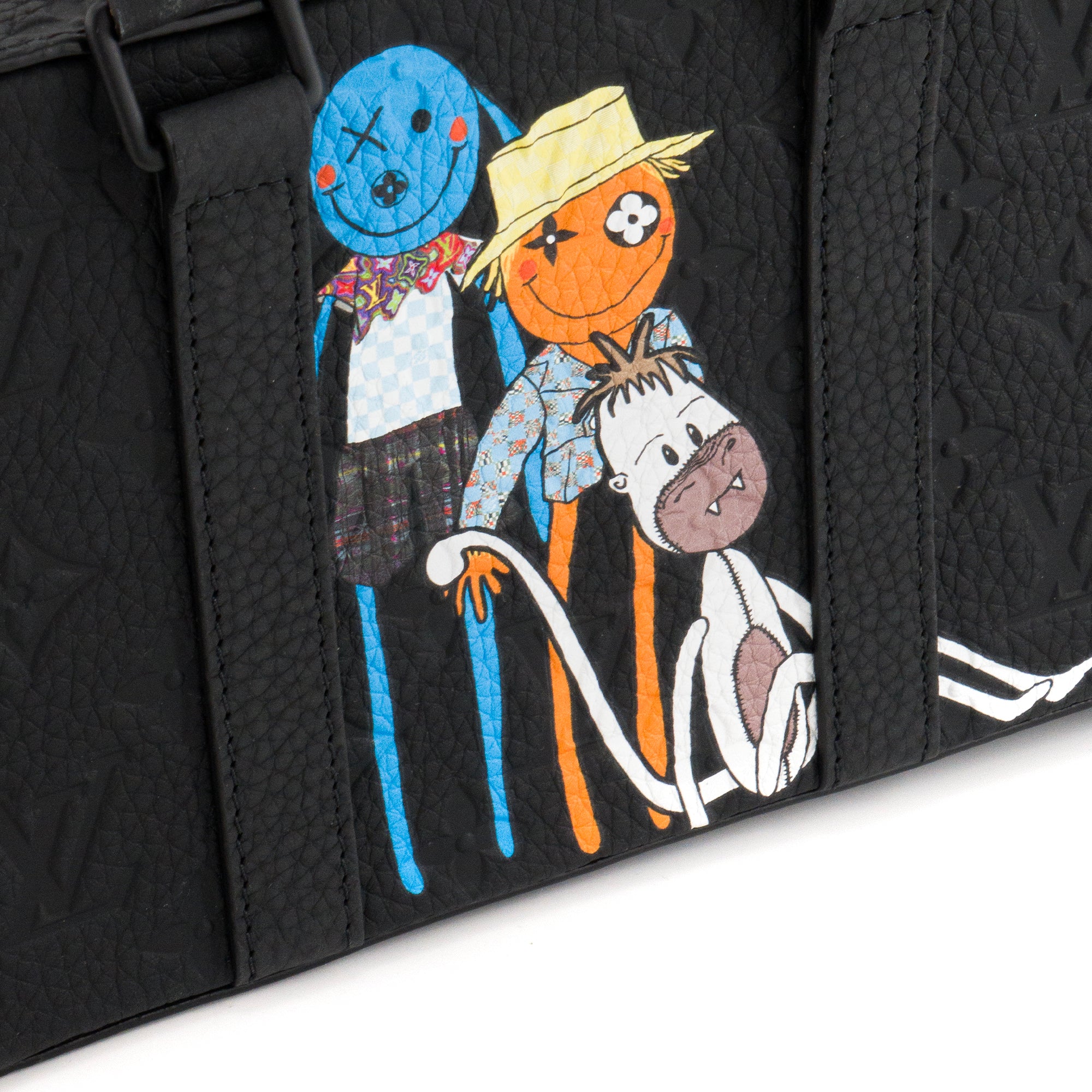 LOUIS VUITTON - Sac Soft Trunk Cartoon Louis Vuitton en cuir monogrammé noir