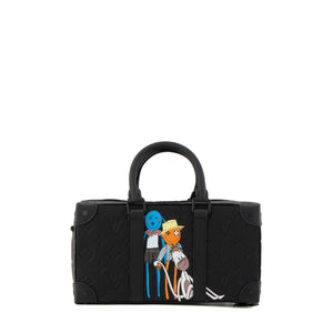 LOUIS VUITTON - Sac Soft Trunk Cartoon Louis Vuitton en cuir monogrammé noir