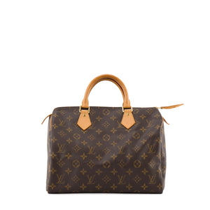 LOUIS VUITTON - Sac à main Speedy 30 Louis Vuitton en toile enduite monogrammée vintage