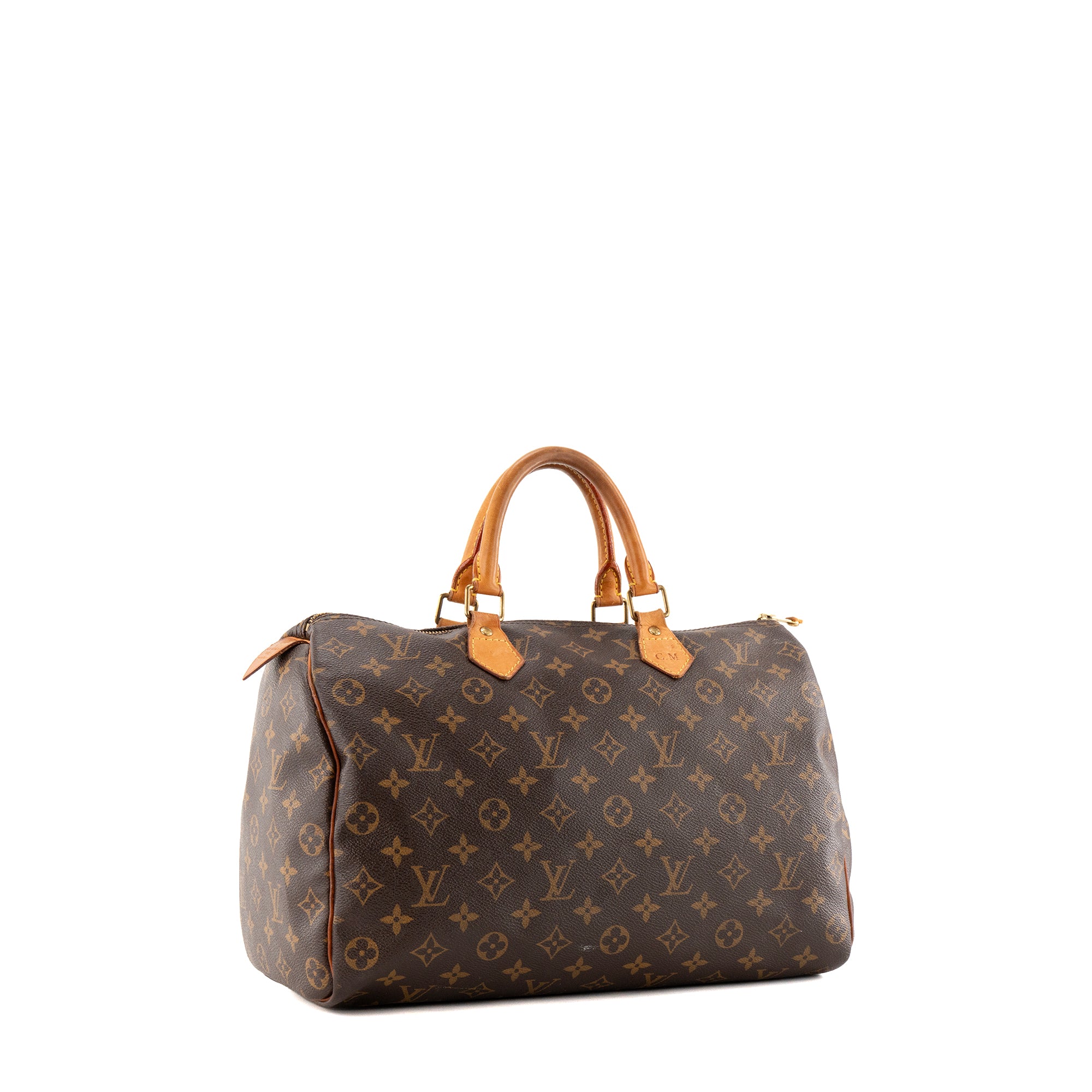 LOUIS VUITTON - Sac à main Speedy 35 Louis Vuitton en toile enduite monogrammée