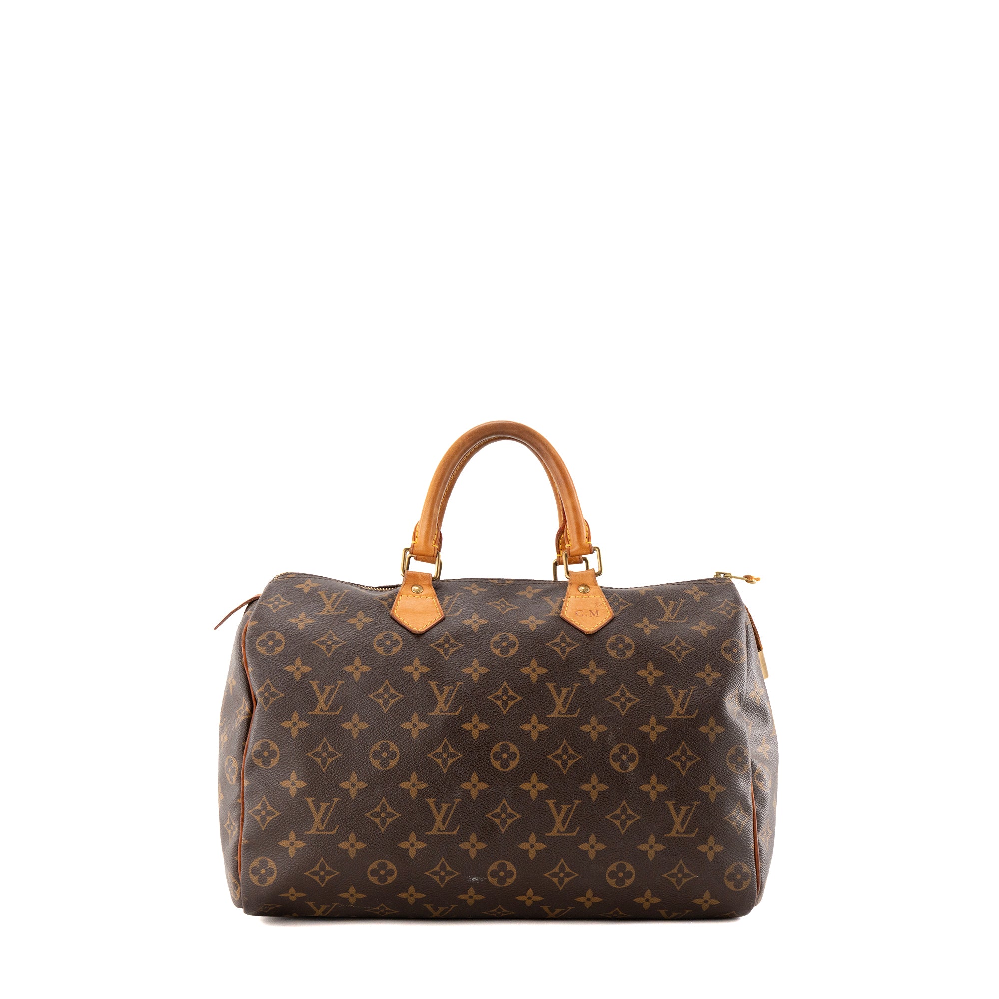 LOUIS VUITTON - Sac à main Speedy 35 Louis Vuitton en toile enduite monogrammée