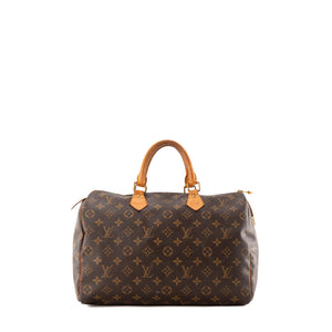 LOUIS VUITTON - Sac à main Speedy 35 Louis Vuitton en toile enduite monogrammée