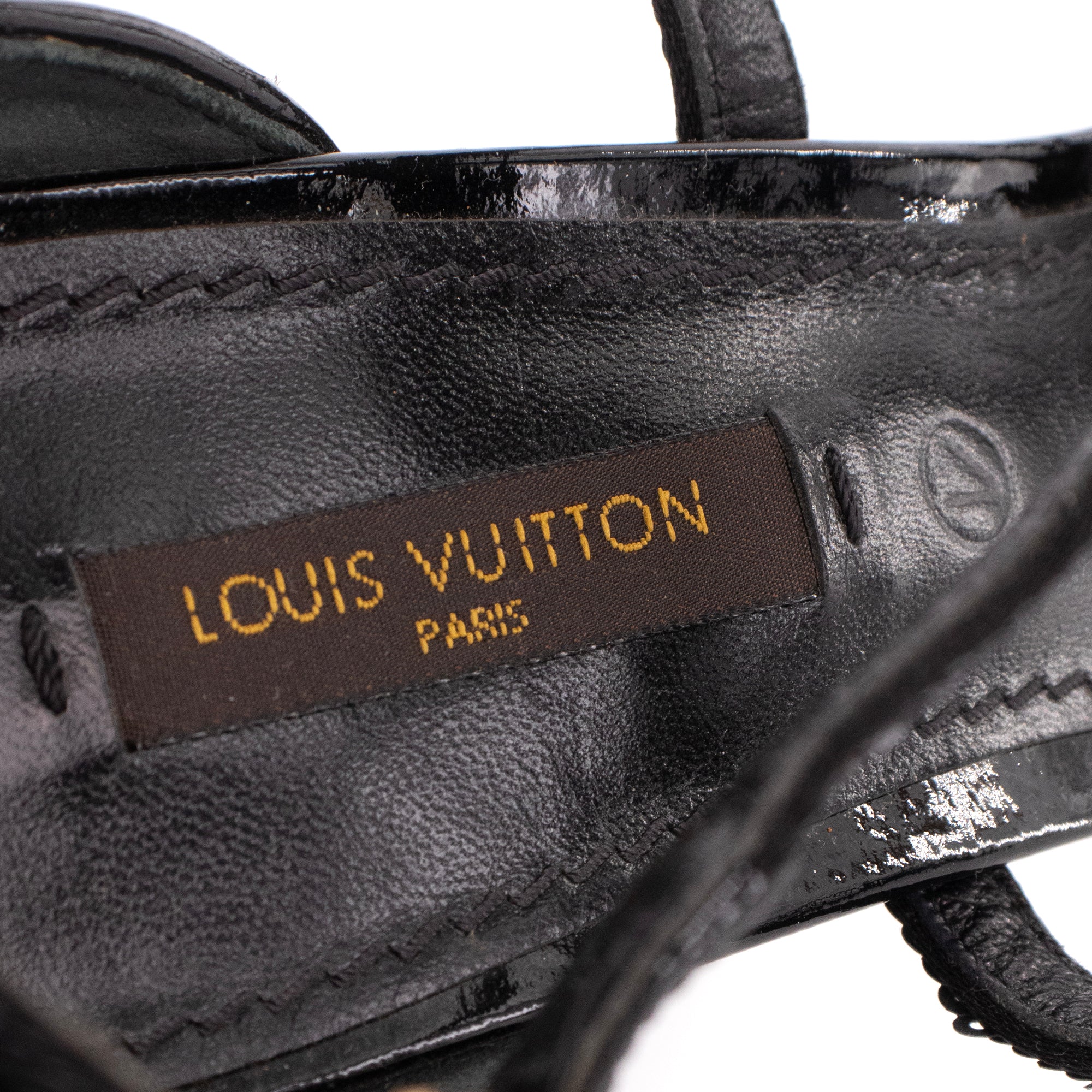LOUIS VUITTON - Sandales à talon Louis Vuitton à sequins bleu marine (T38,5)