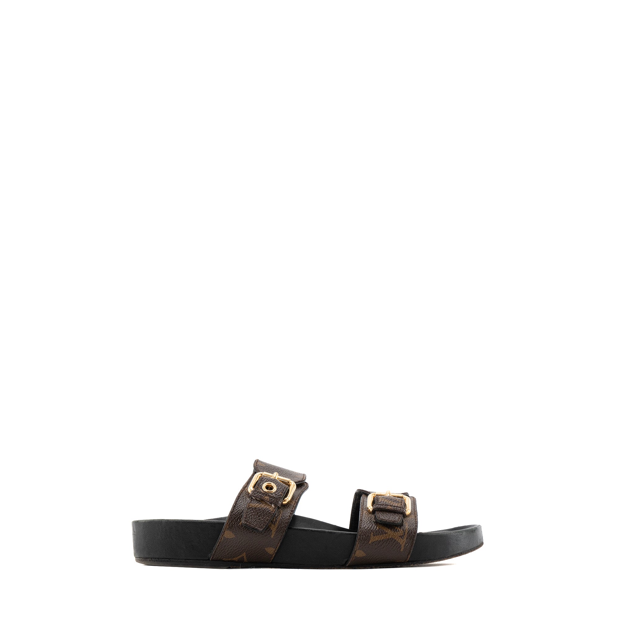 LOUIS VUITTON - Sandales Bom Dia Louis Vuitton en toile enduite monogrammée (T38)