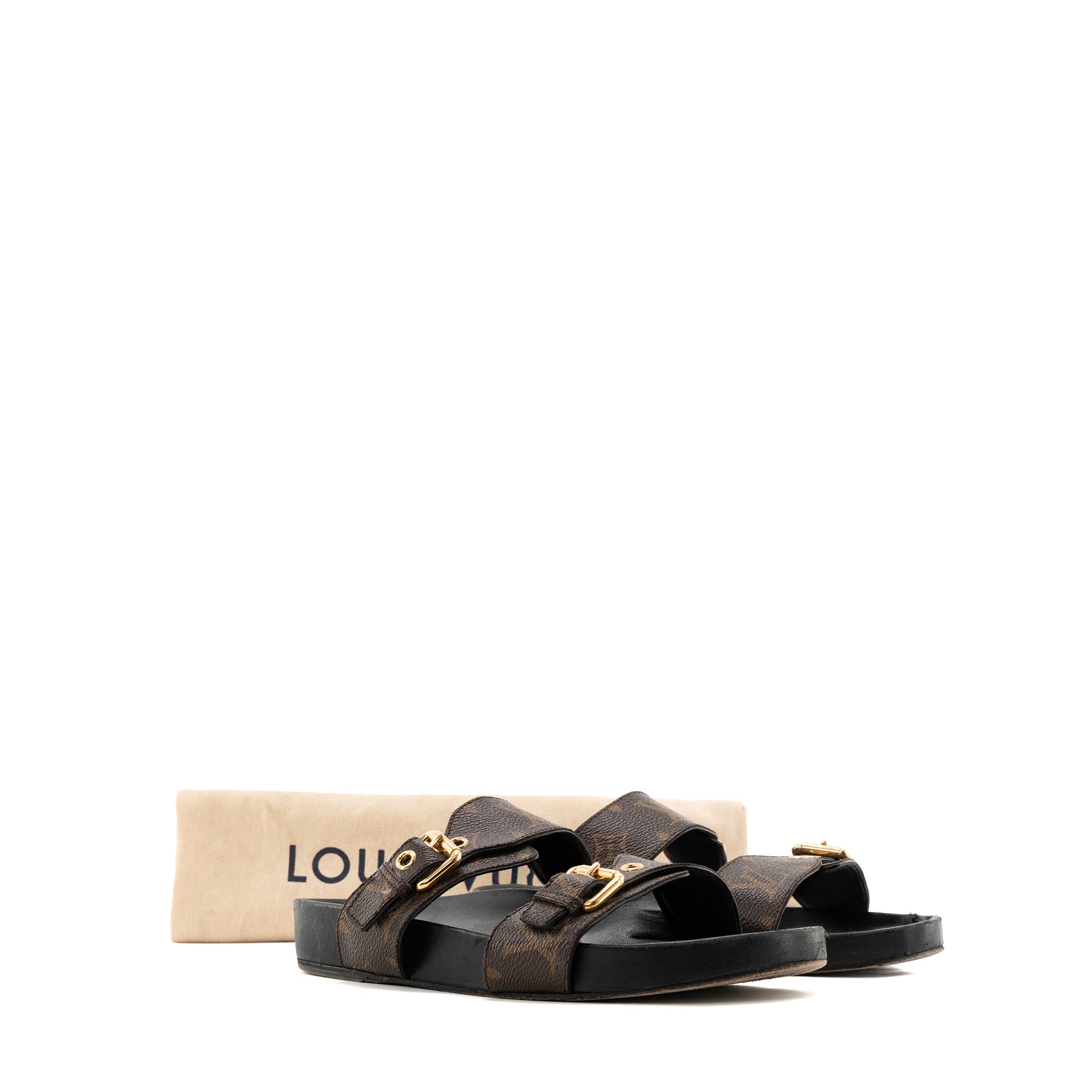 LOUIS VUITTON - Sandales Bom Dia Louis Vuitton en toile enduite monogrammée (T38)