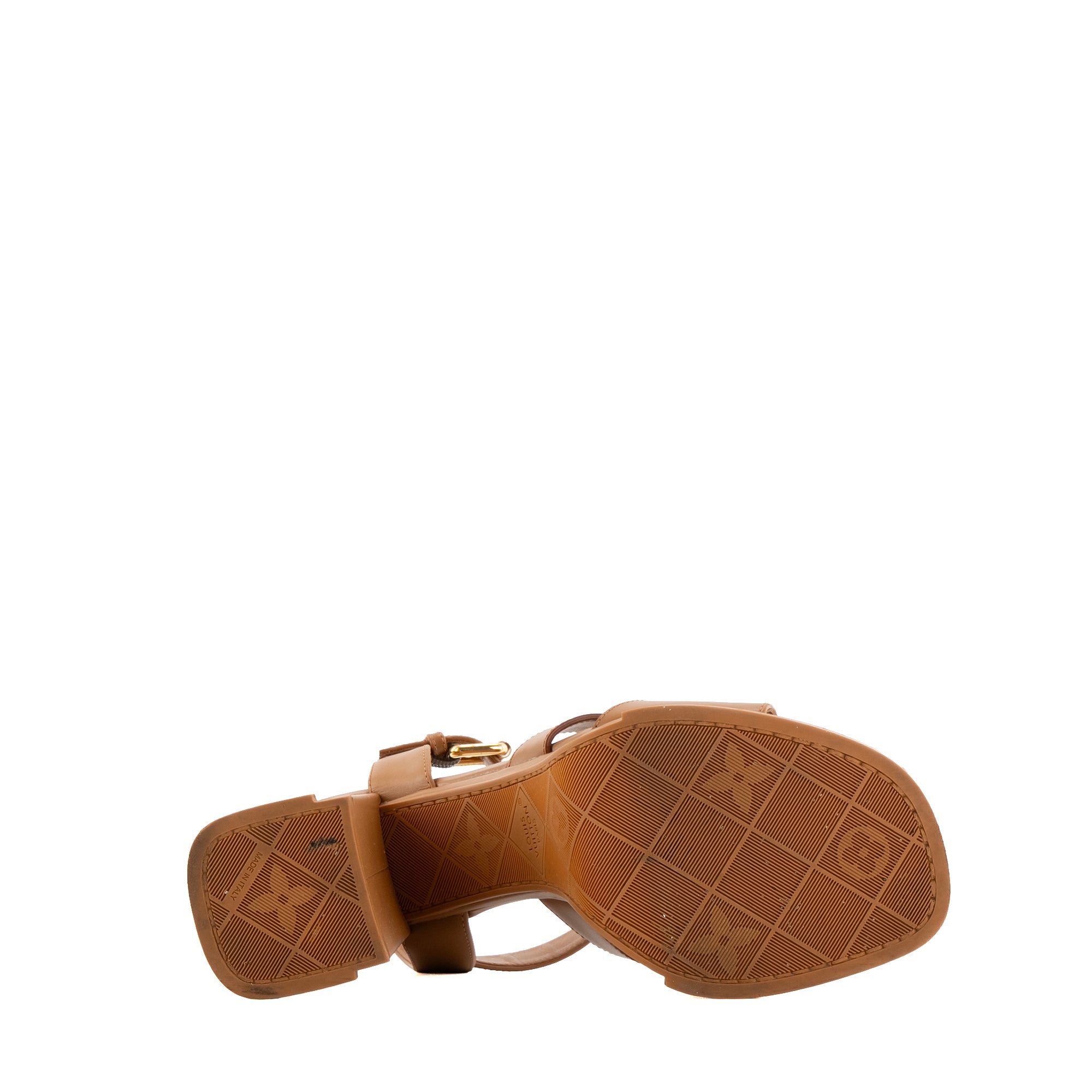 LOUIS VUITTON - Sandales Maya Louis Vuitton en cuir marron (T37)