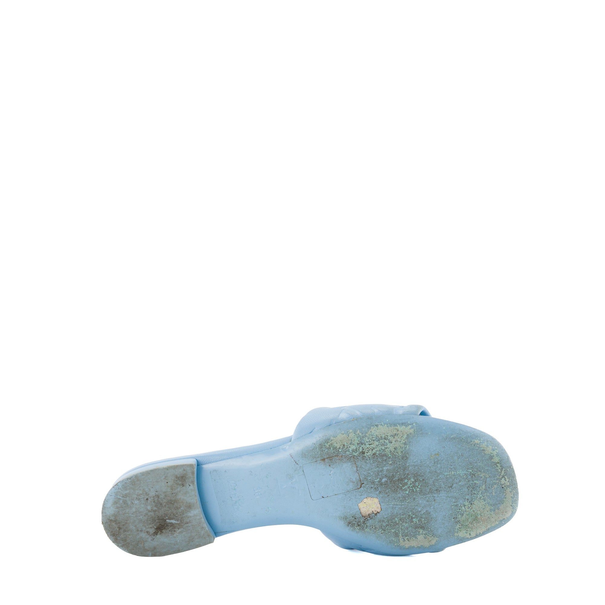 LOUIS VUITTON - Sandales Revival Louis Vuitton en cuir empreinte bleu (T36)