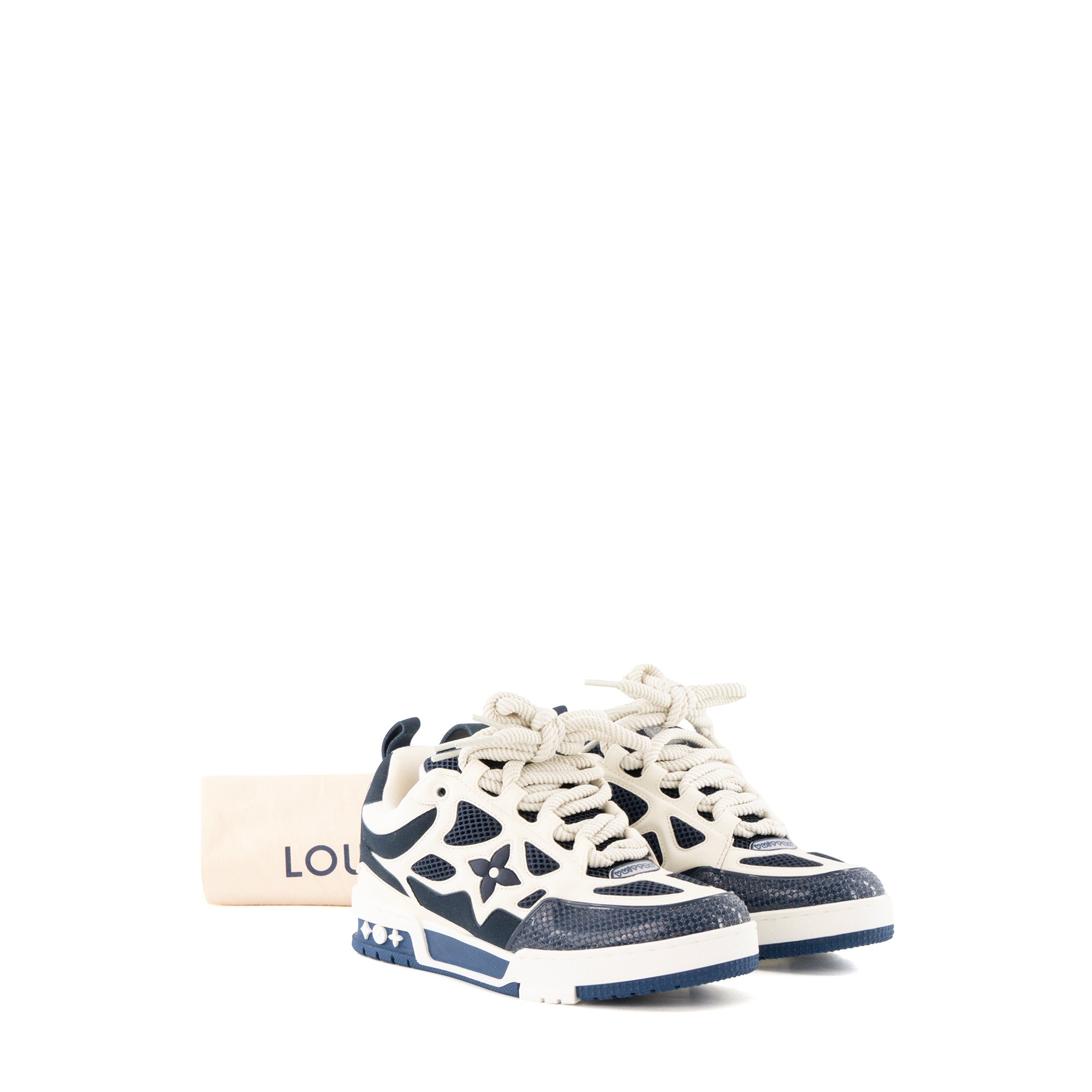 LOUIS VUITTON - Sneakers LV Skate Louis Vuitton en toile bleu marine (T38)