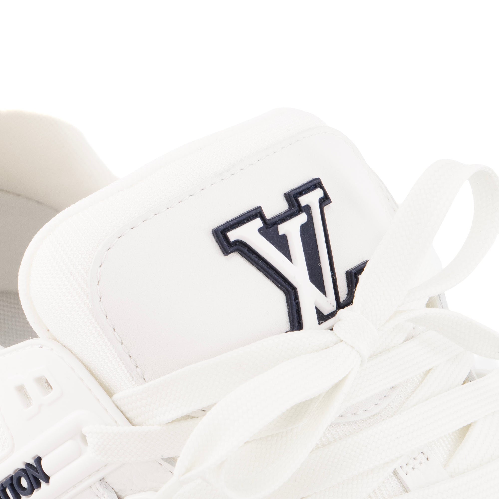 LOUIS VUITTON - Sneakers LV Trainers Louis Vuitton en cuir bleu et blanc (T46,5)