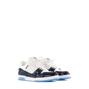 LOUIS VUITTON - Sneakers LV Trainers Louis Vuitton en cuir bleu et blanc (T46,5)