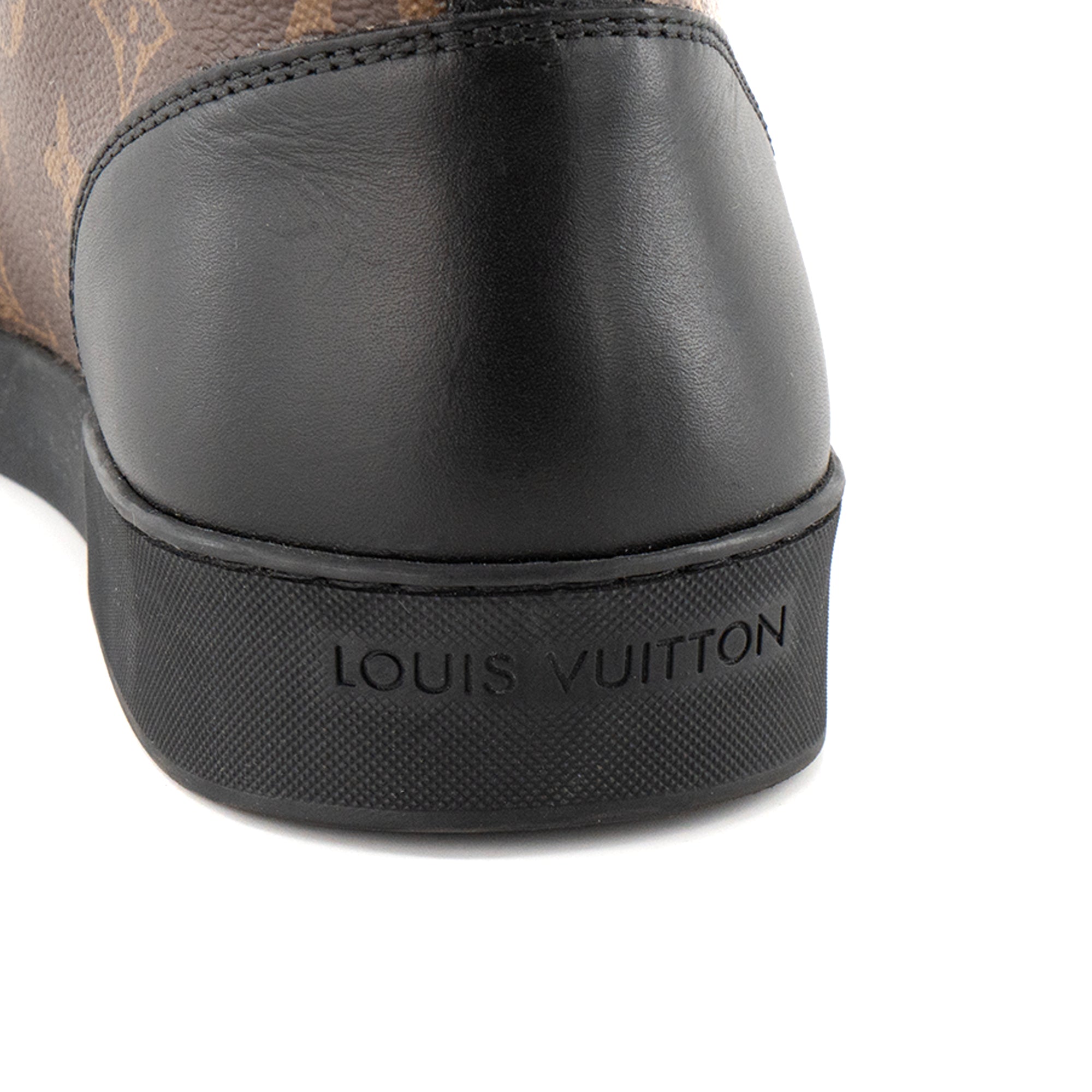 LOUIS VUITTON - Sneakers Match-Up Louis Vuitton en toile enduite monogrammée et cuir lisse noir (T41,5)