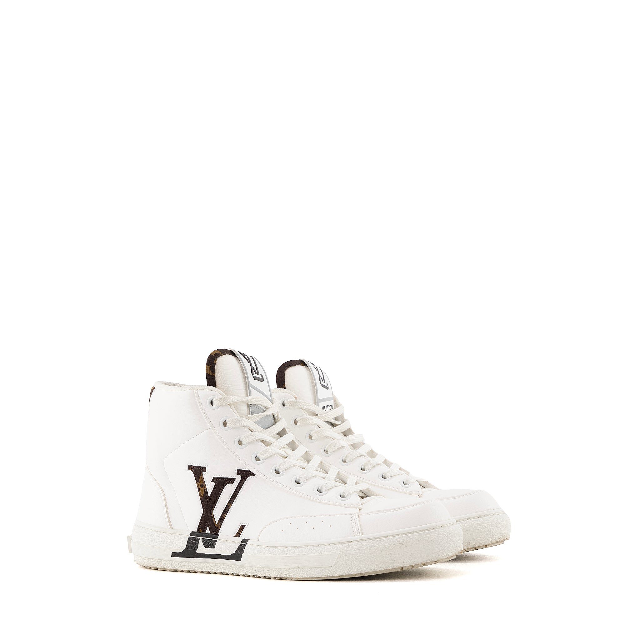 LOUIS VUITTON - Sneakers montantes Charlie Louis Vuitton en cuir blanc (T37)