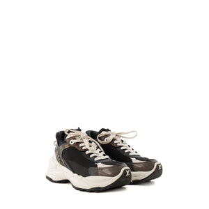 LOUIS VUITTON - Louis Vuitton Run 55 sneakers in navy blue and brown canvas (Size 38)