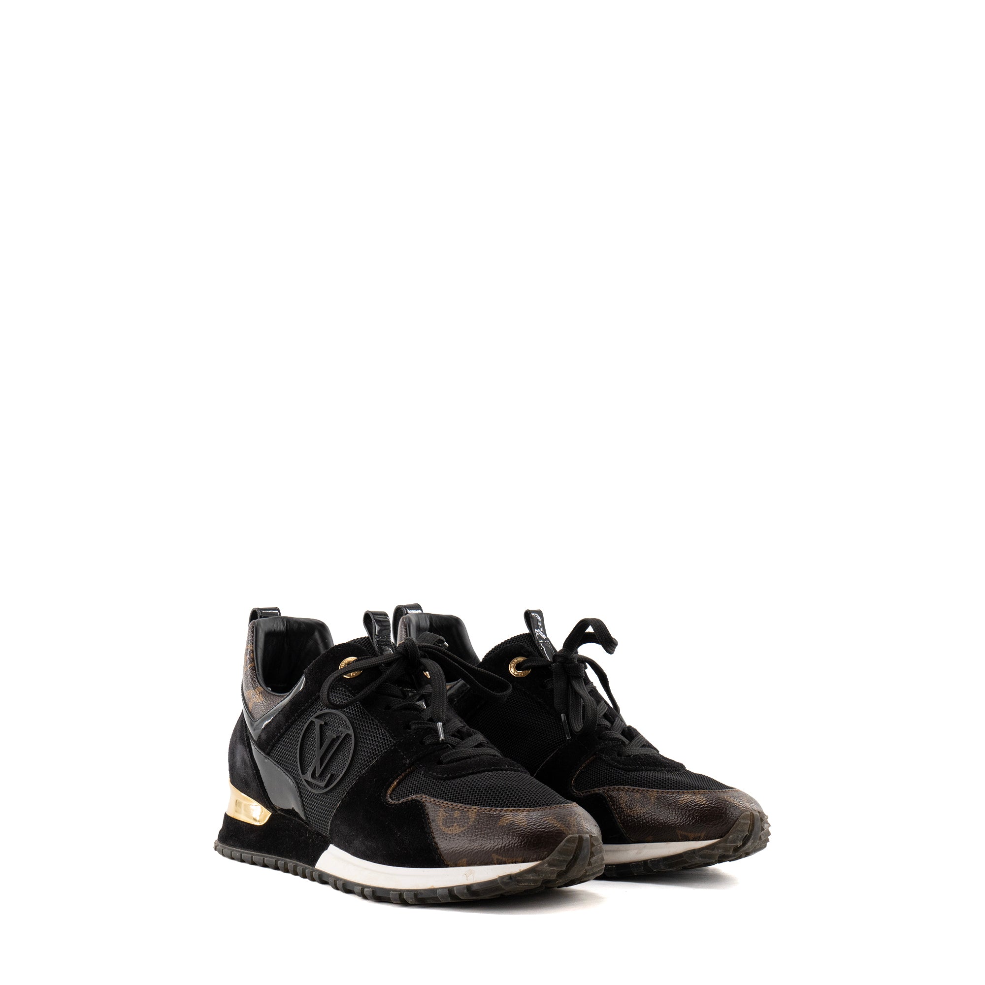 LOUIS VUITTON - Sneakers Runway Louis Vuitton en toile enduite et cuir noir (T38,5)
