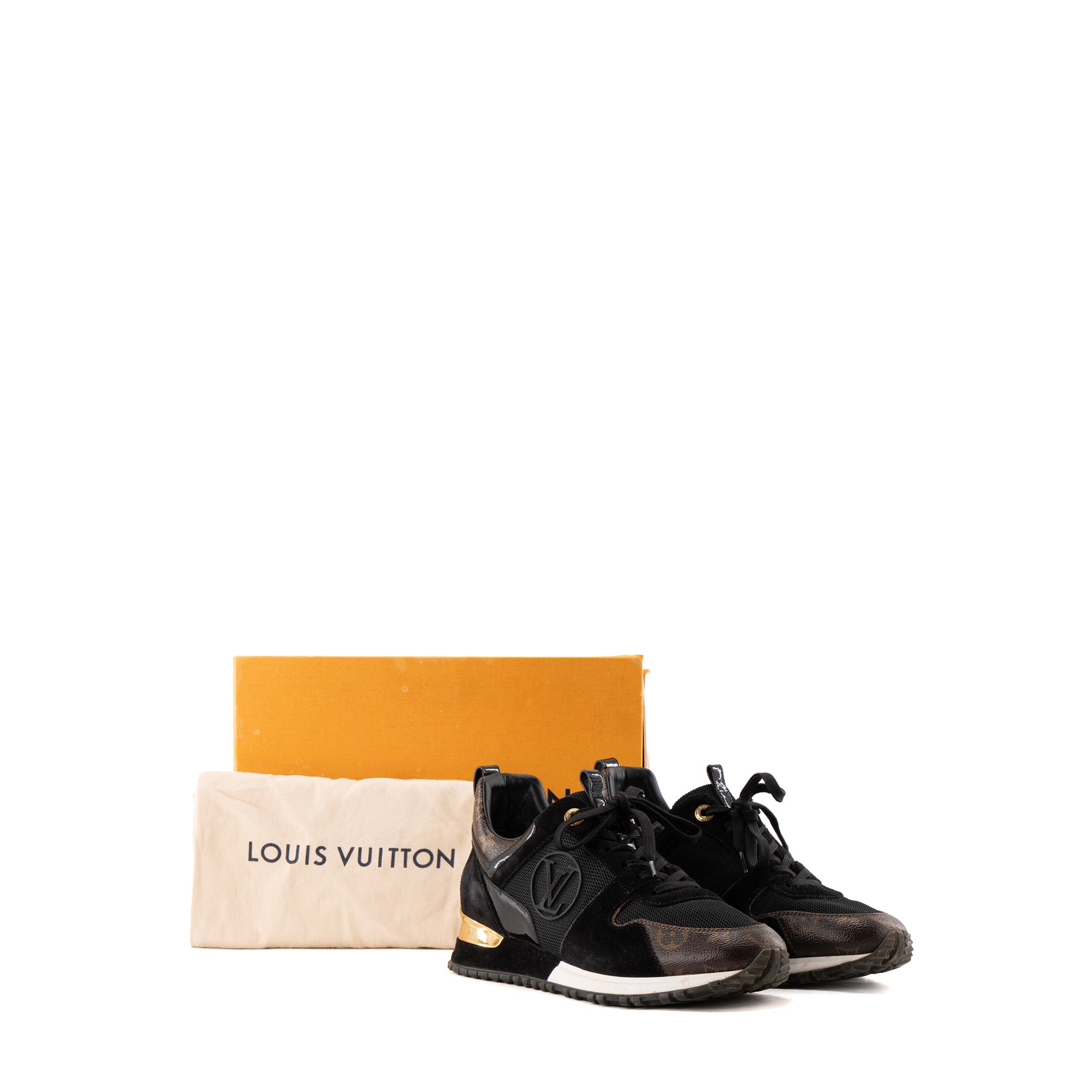 LOUIS VUITTON - Sneakers Runway Louis Vuitton en toile enduite et cuir noir (T38,5)