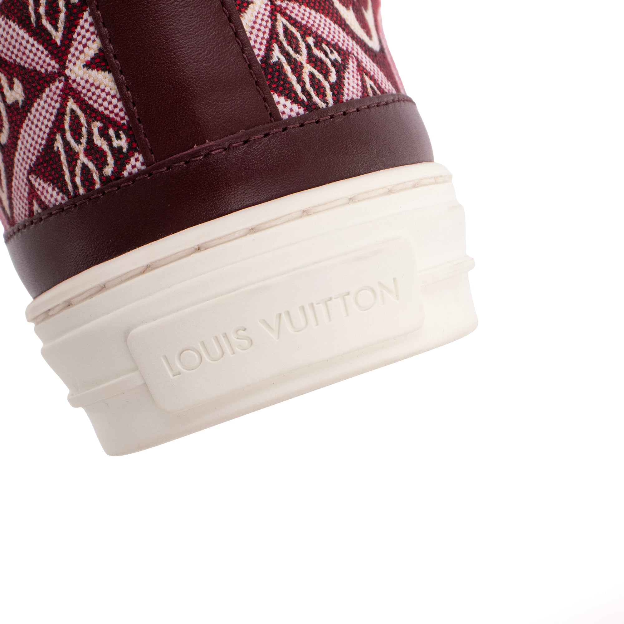 LOUIS VUITTON - Sneakers Stellar Louis Vuitton en toile et cuir bordeaux (T39)