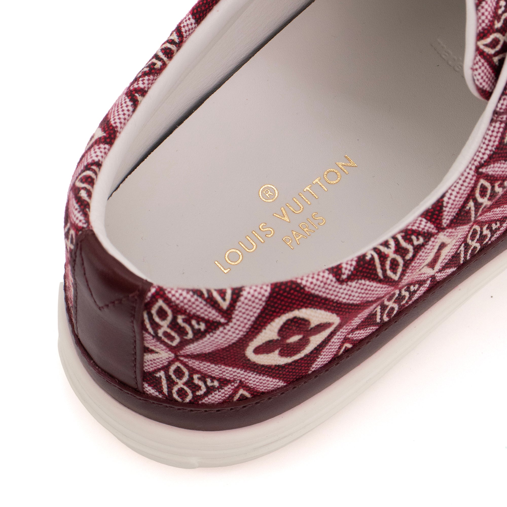 LOUIS VUITTON - Sneakers Stellar Louis Vuitton en toile et cuir bordeaux (T39)