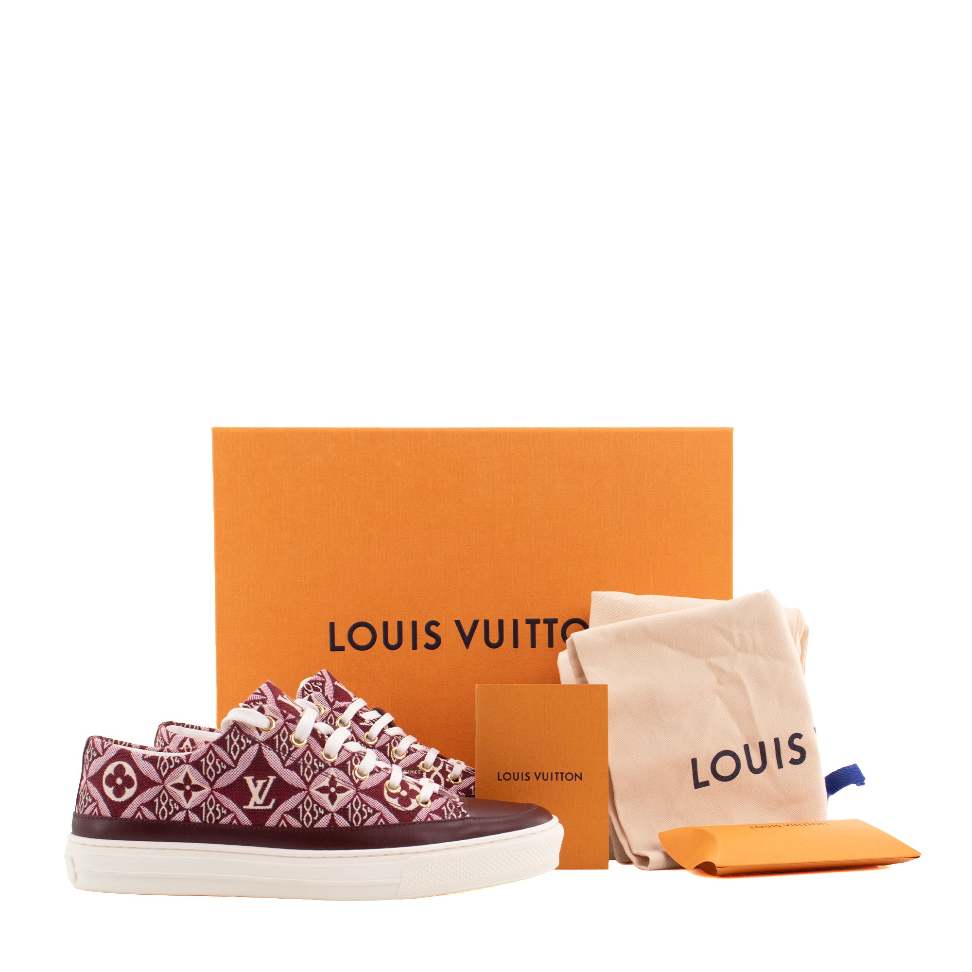 LOUIS VUITTON - Sneakers Stellar Louis Vuitton en toile et cuir bordeaux (T39)