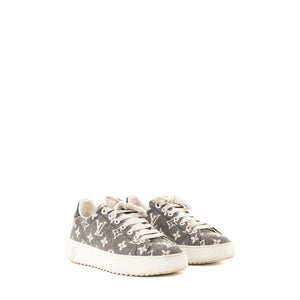 LOUIS VUITTON - Sneakers Time Out Louis Vuitton en denim monogrammé gris et beige (T37)