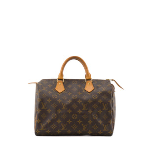 LOUIS VUITTON - Sac à main Speedy 30 Louis Vuitton en toile enduite monogrammée