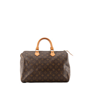LOUIS VUITTON - Sac à main Speedy 35 Louis Vuitton en toile enduite monogrammée