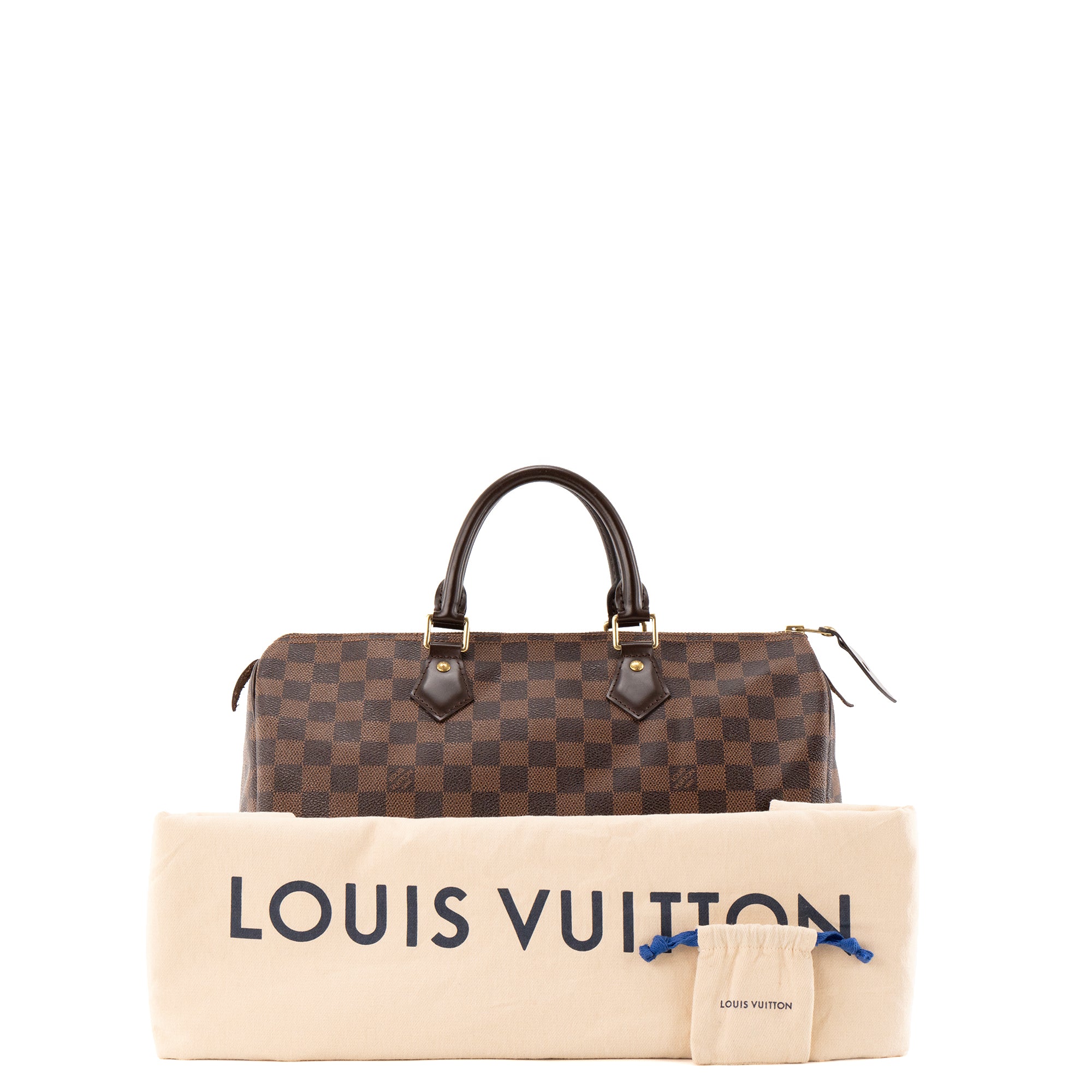 LOUIS VUITTON - Sac à main Speedy 35 Louis Vuitton en toile enduite damier ébène