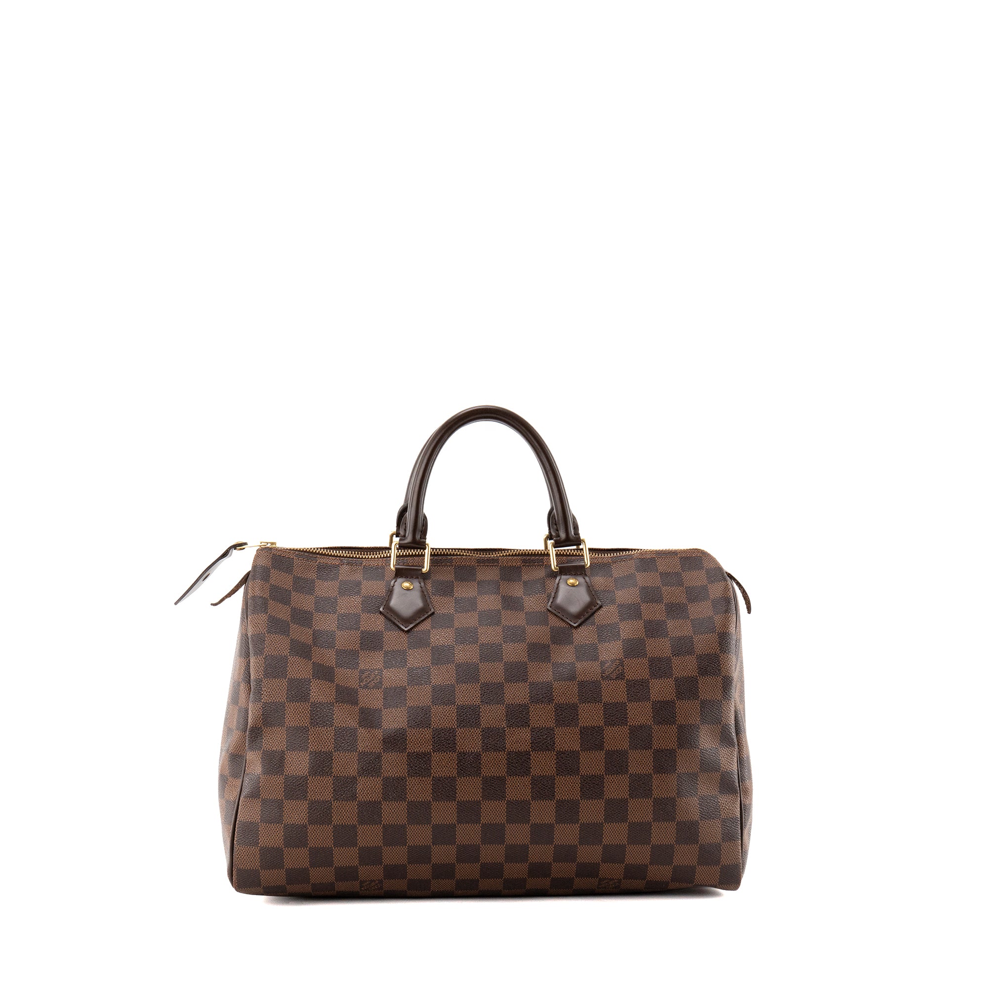 LOUIS VUITTON - Sac à main Speedy 35 Louis Vuitton en toile enduite damier ébène