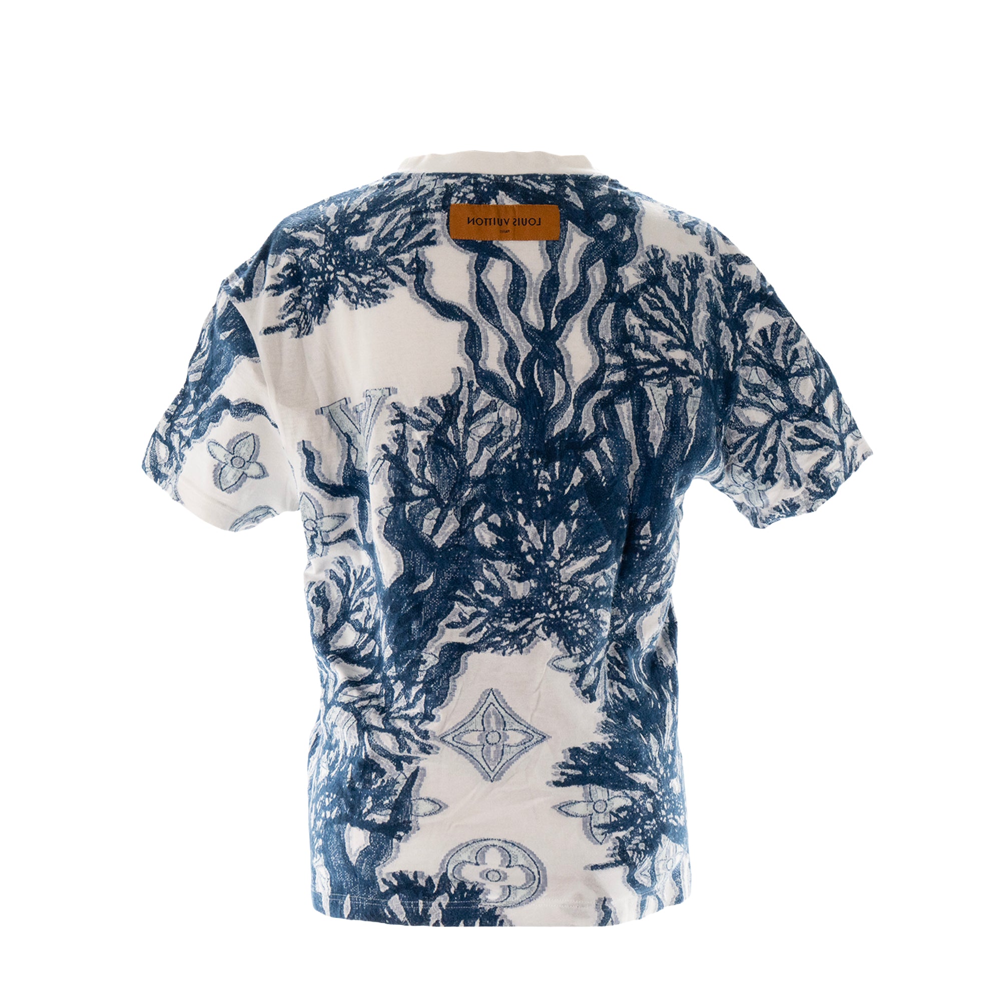 LOUIS VUITTON - Tee-shirt Aquagarden Louis Vuitton en coton à motifs bleu et blanc (S)